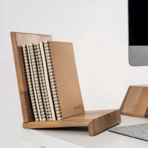 WoodsUpp - Stek Desktop Wooden Book & Notebook Holder