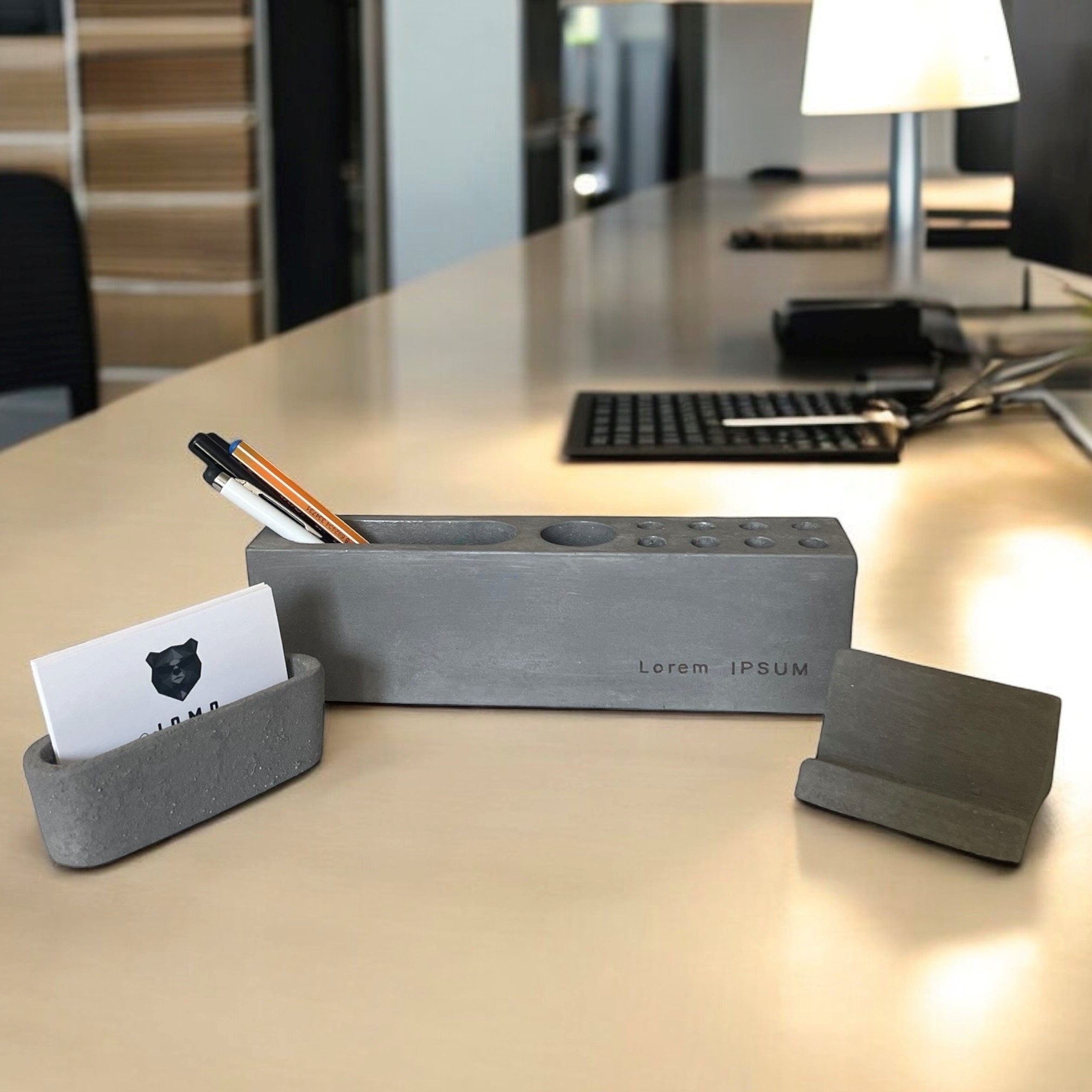 Concrete Pen Holder Set