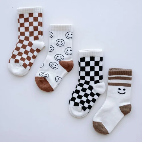 BabyBEK - Babybek Smiley Chess Premium 4 Piece Sock Set