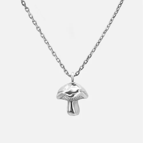 Raftaf - Mushroom Silver Necklace