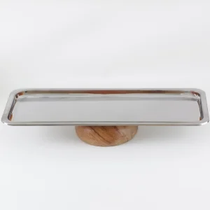 Ahşap Ayaklı Baton Metal Dekoratif Tabak Stand 33 Cm