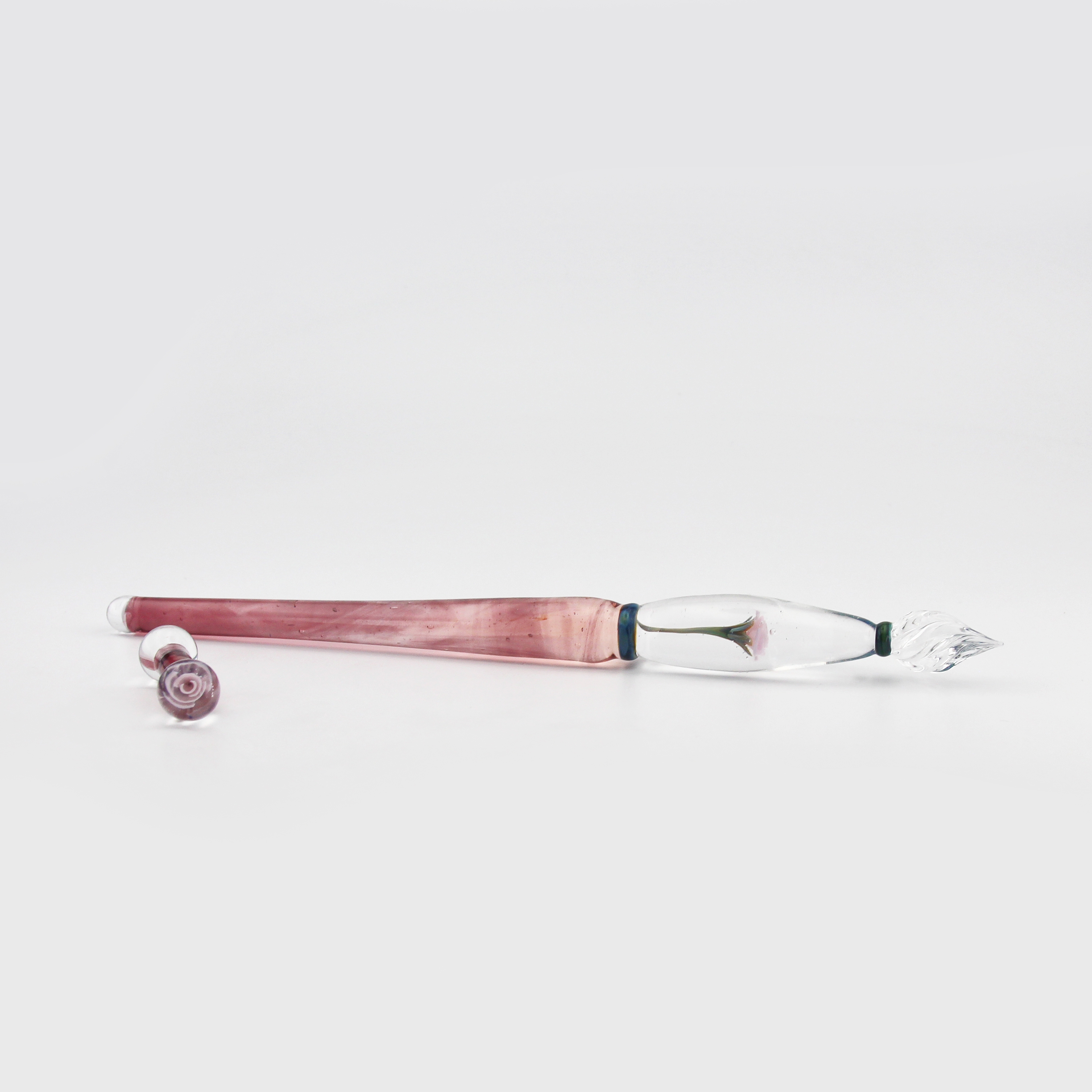 Pink Rose Glass Dip Pen