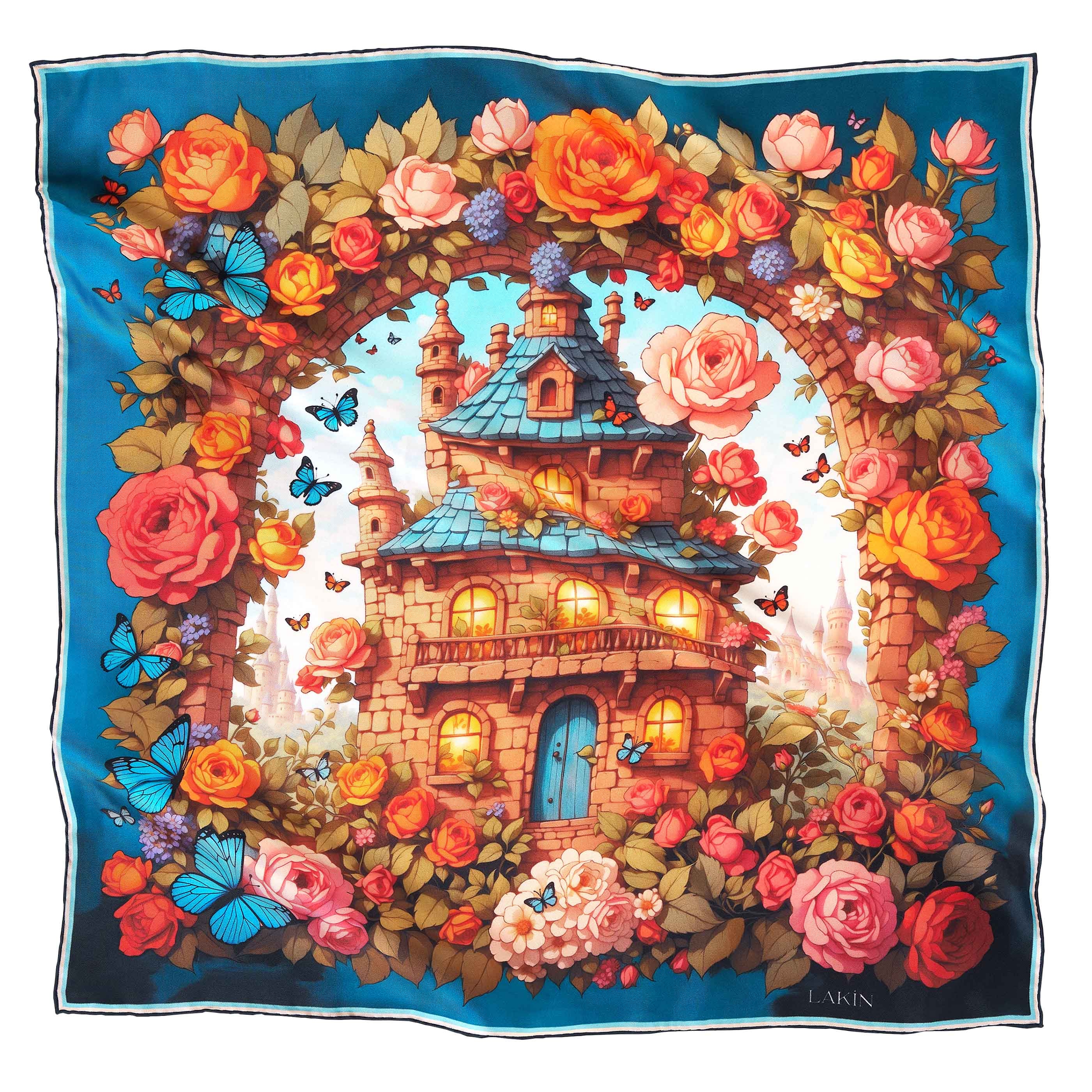 Candy House Twill Silk Scarf