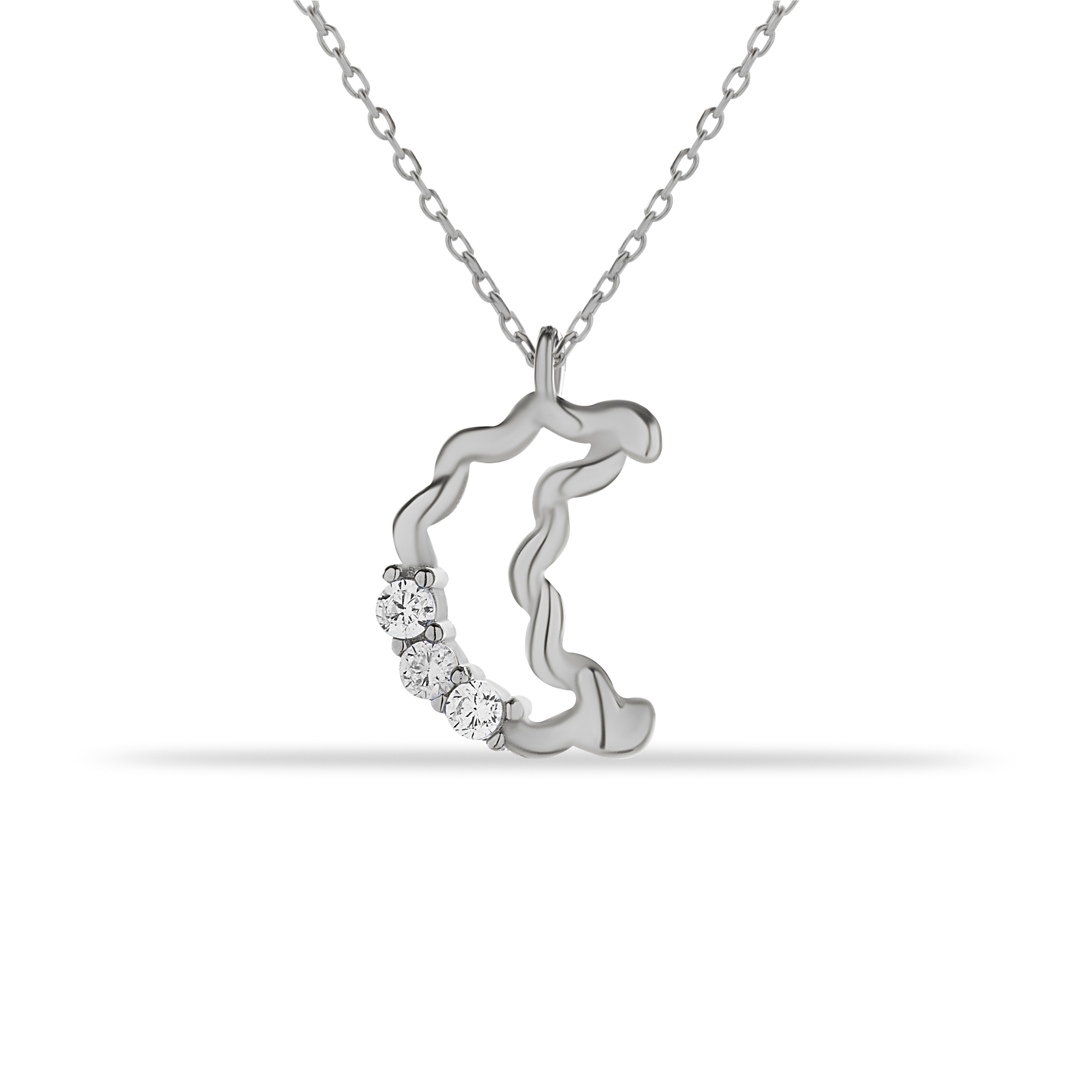 14k Gold Curved Moon Necklace