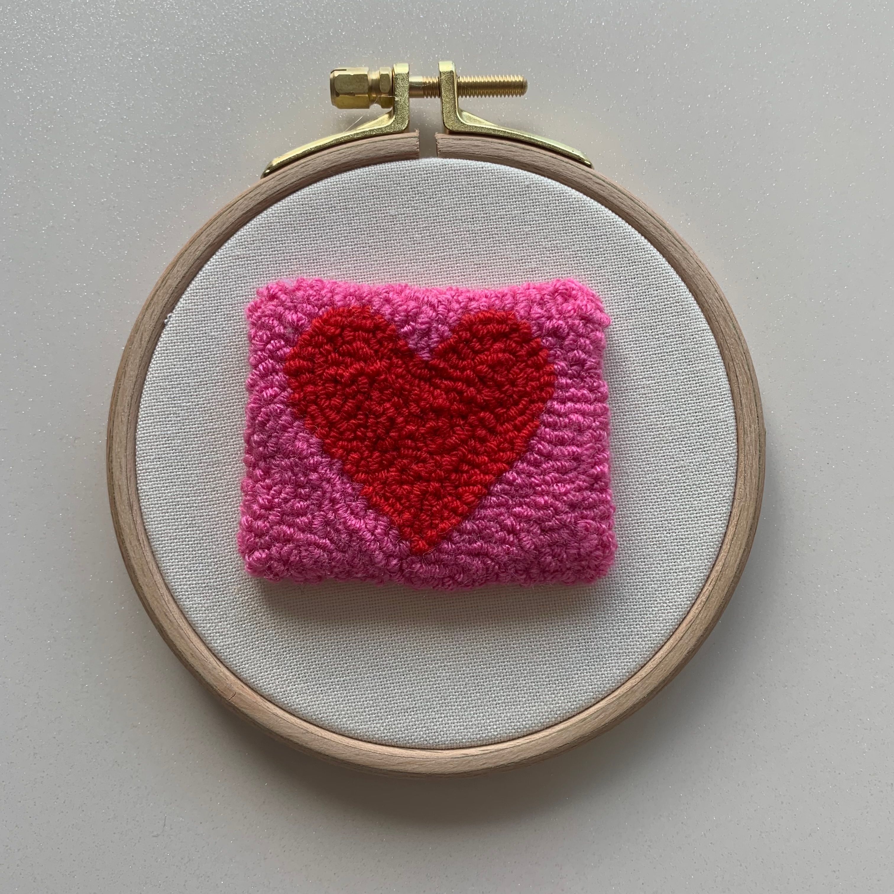 Heart Punch Embroidery Hoopart Wall Decor