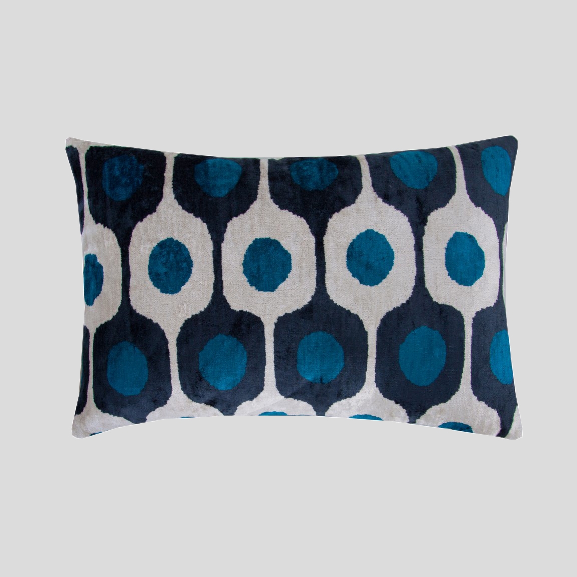 Silk Velvet Ikat Pillow Cover