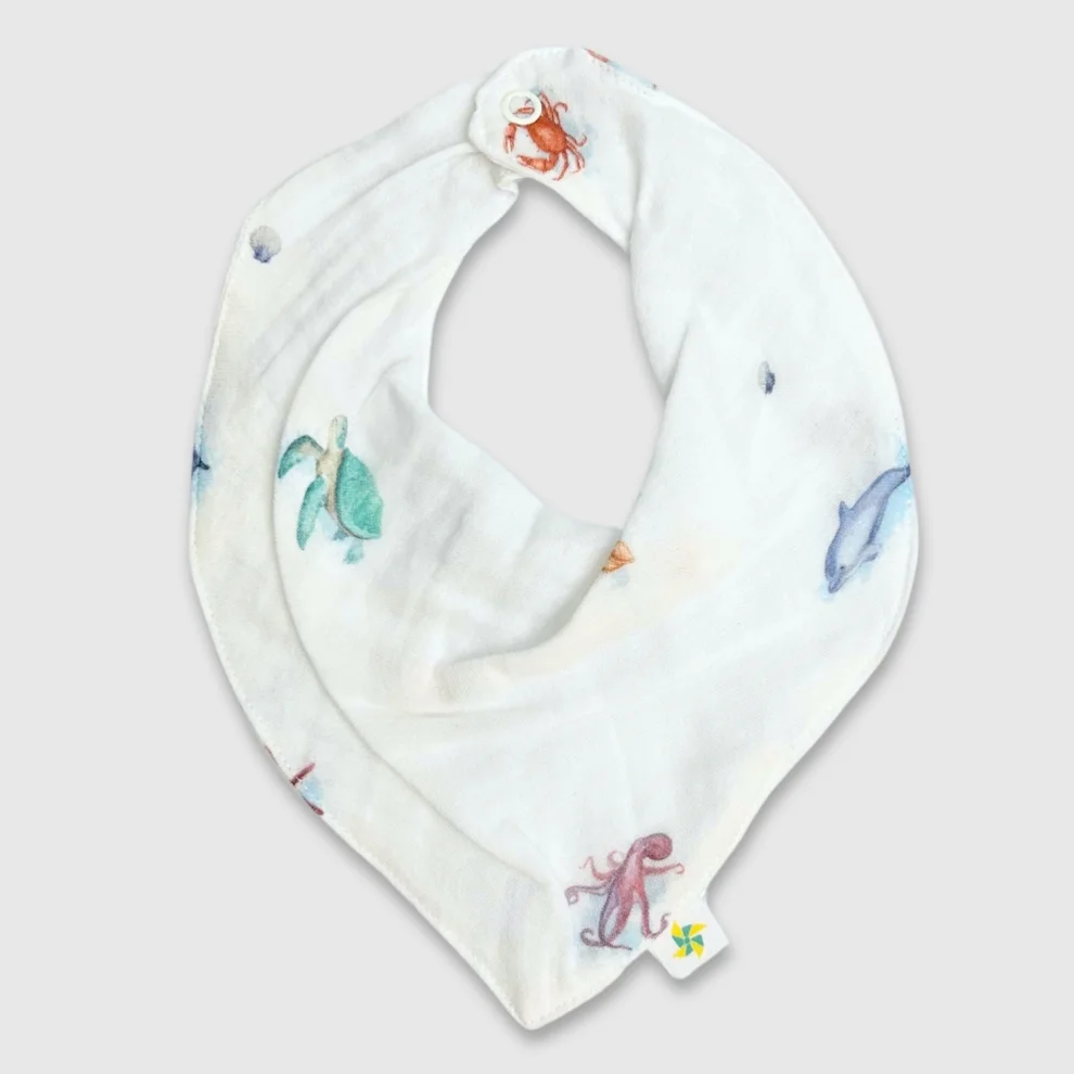 Organic Dribble Bib - Ocean Organic Dribble Bib - Ocean
