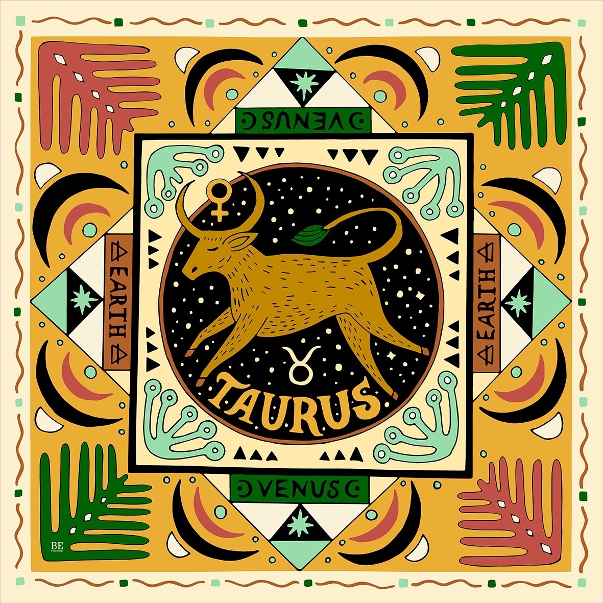 Taurus Themed Bandana Scarf