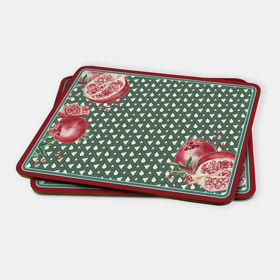 Hazeran Pomegranate 2-piece Mdf Placemats