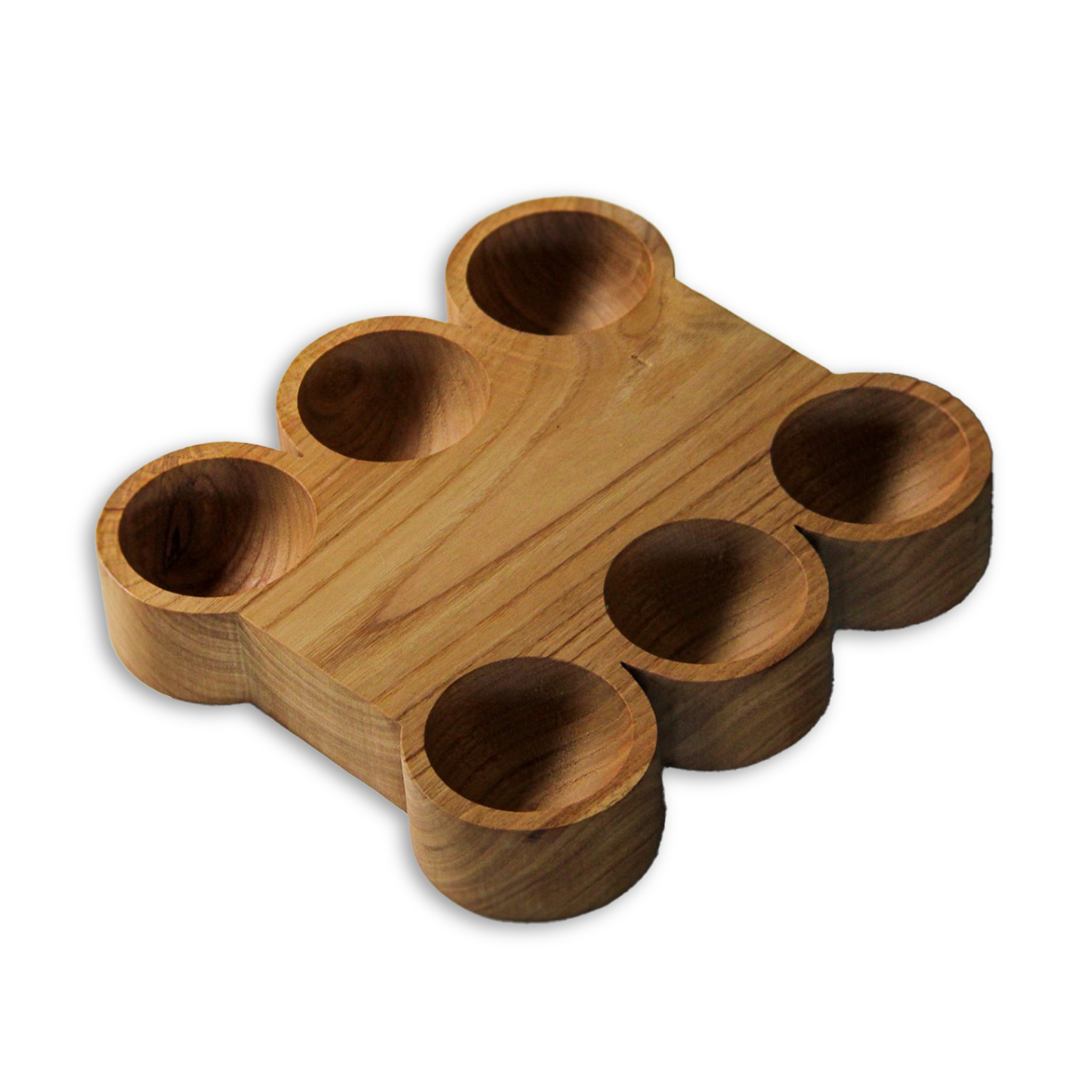 Chestnut Wood Handmade Multi-part Serving Bowl