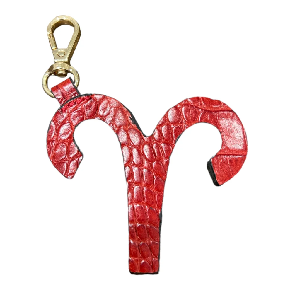 Aries Keychain | Leather Keychain | Genuine Italian offers Leather | Zodiac Key Ring | Aries Gift | Handmade Keychain | Embossed Leather Keychain