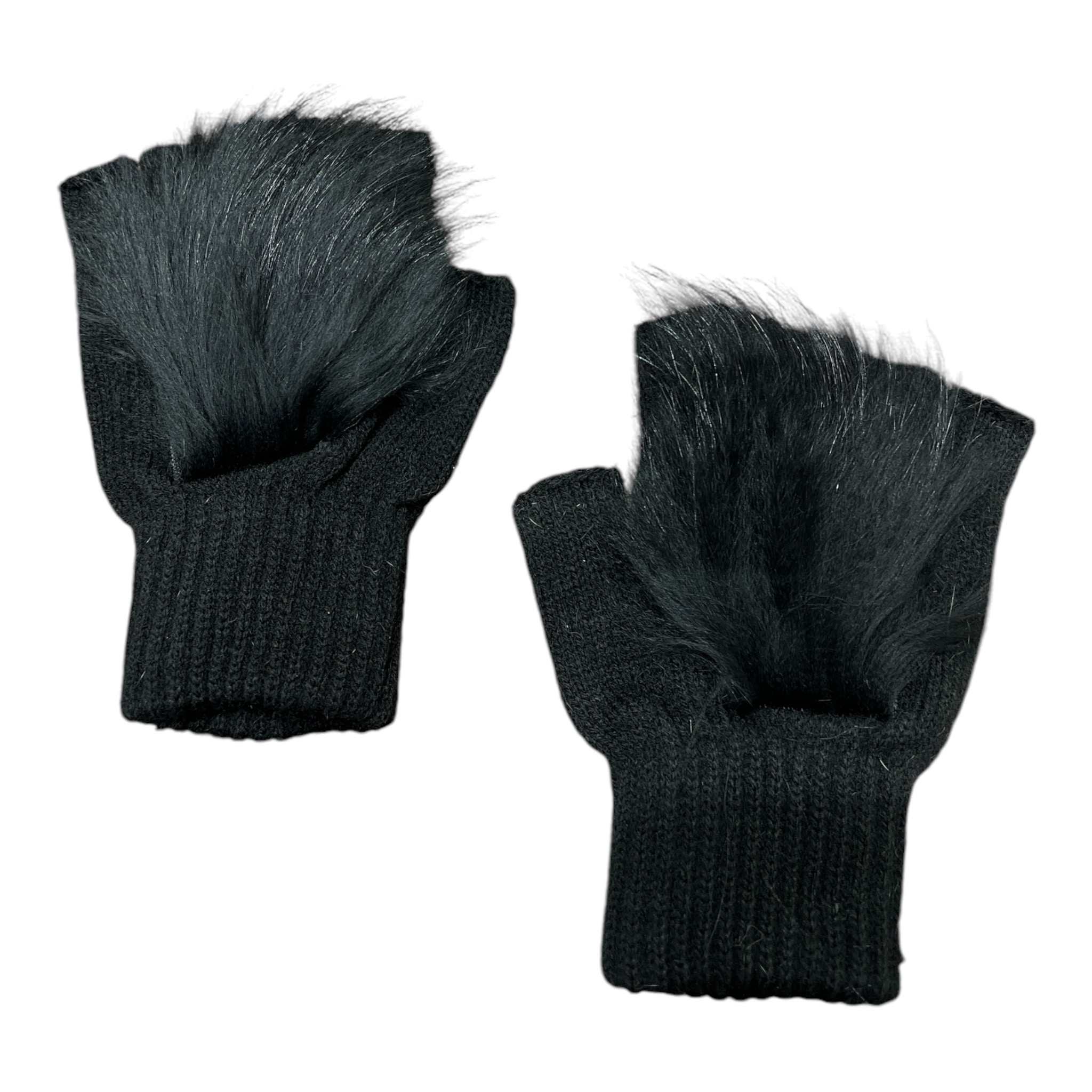 Furry Fingerless Gloves