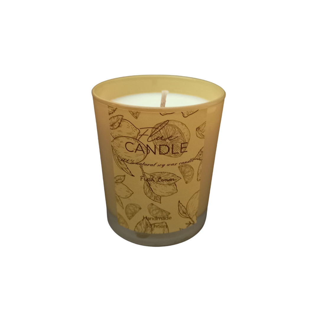 Fresh Lemon Small Size Scented Candle 150 Gr