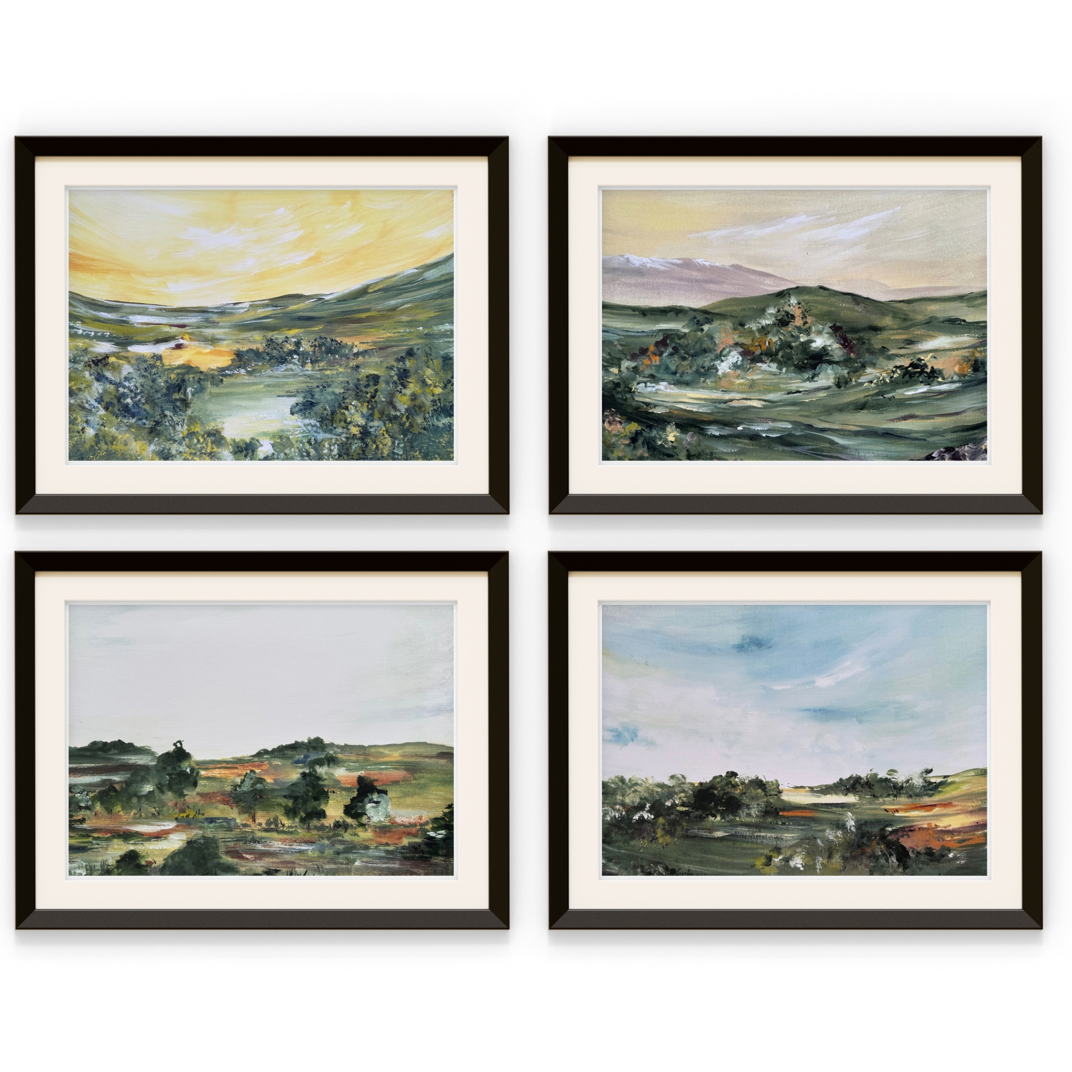 Landspace Paintings Piece Of 4