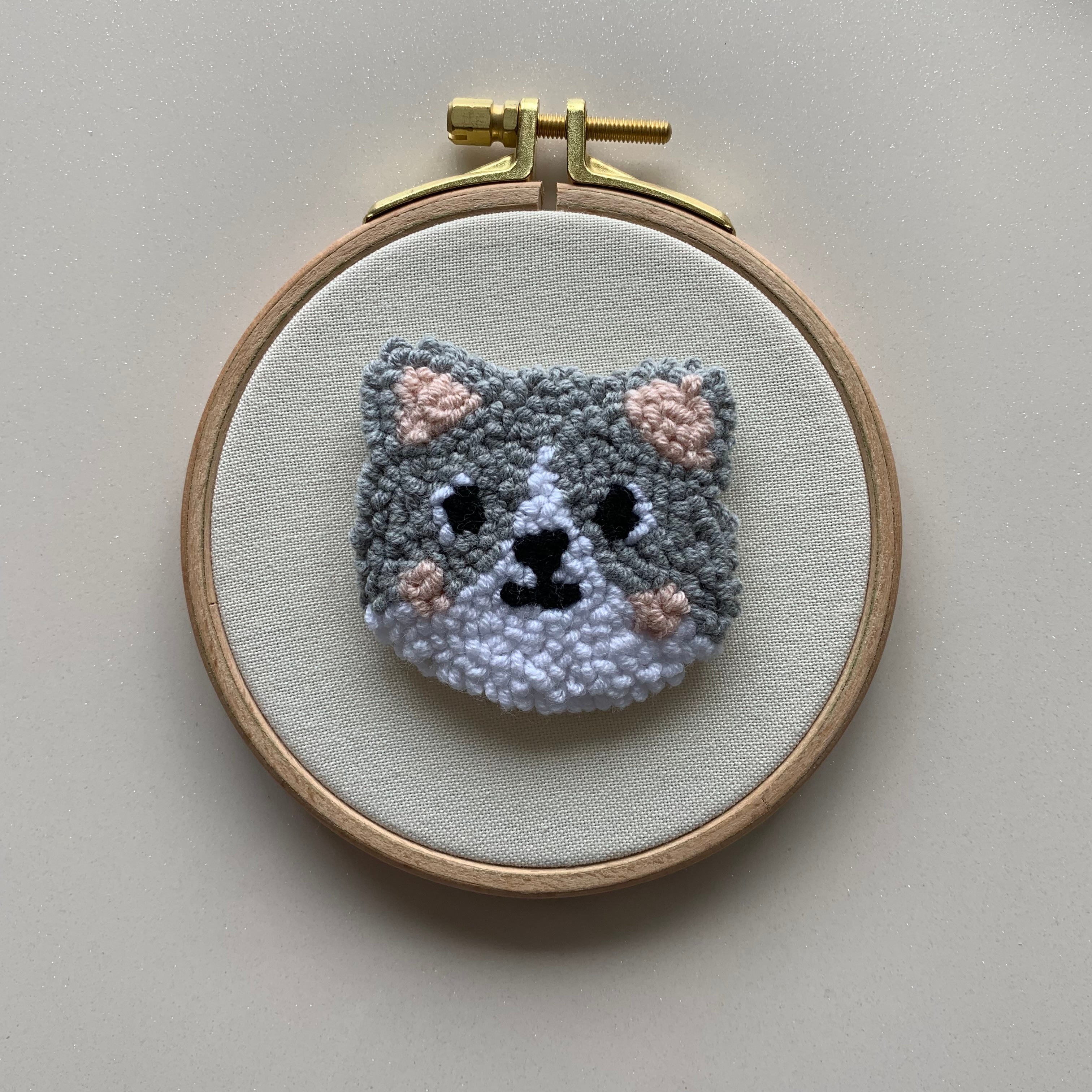 Cat Punch Embroidery Hoop Board