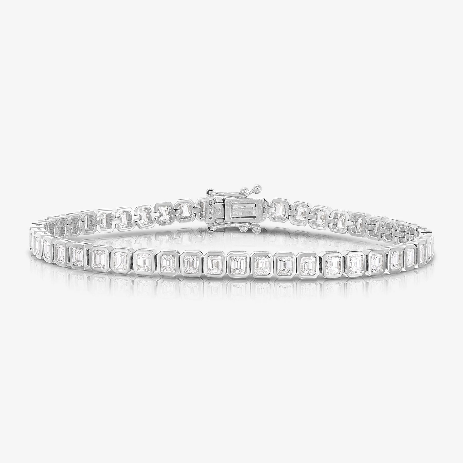 Silver Baguette-round Bracelet