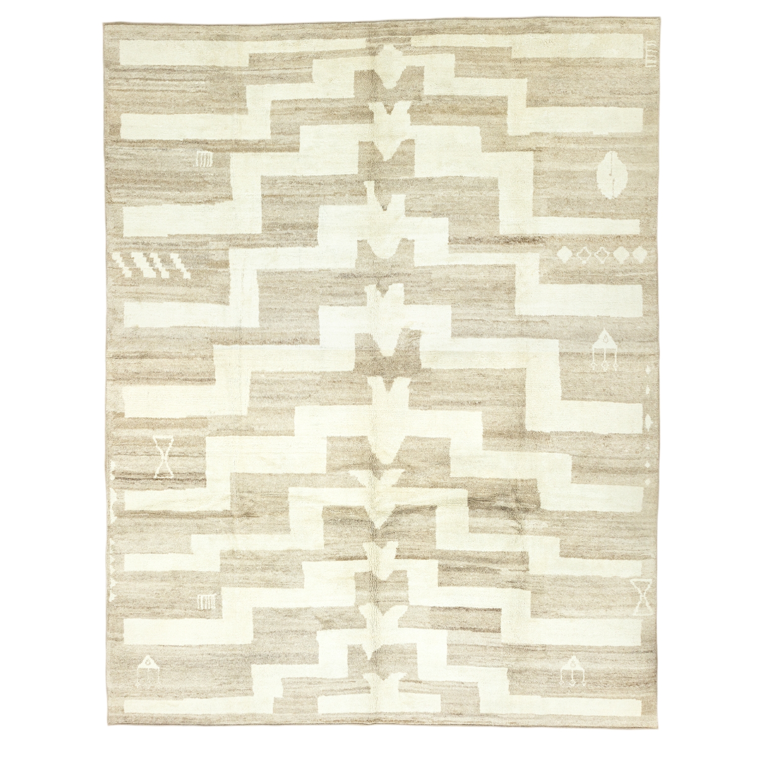 Lova Primitive Patterned Natural Tulu Rug 348x445 Cm