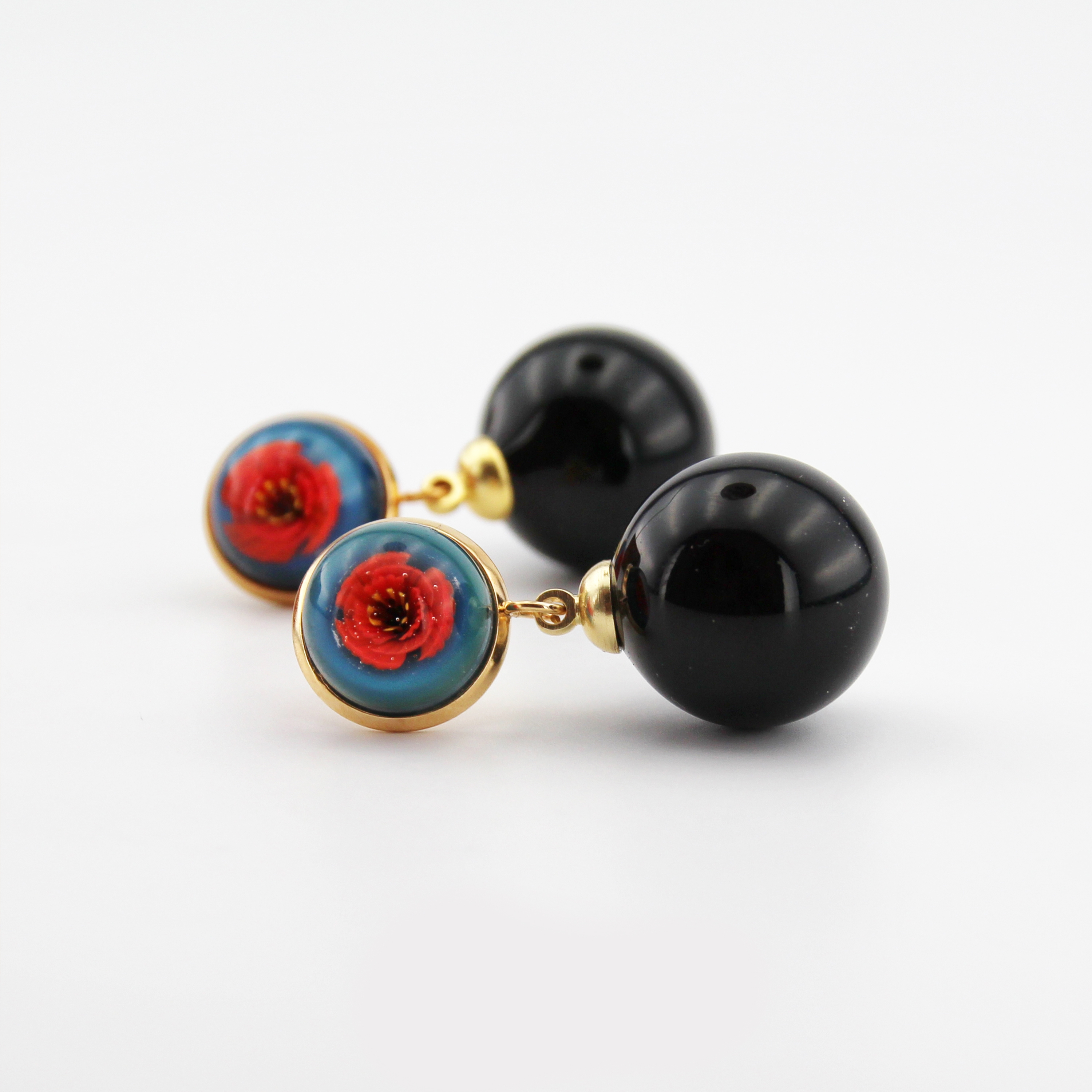 Murrini Poppy Glass Earrings