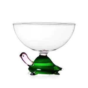 Animal Form No:2 Glass Bowl With Turtle Figure