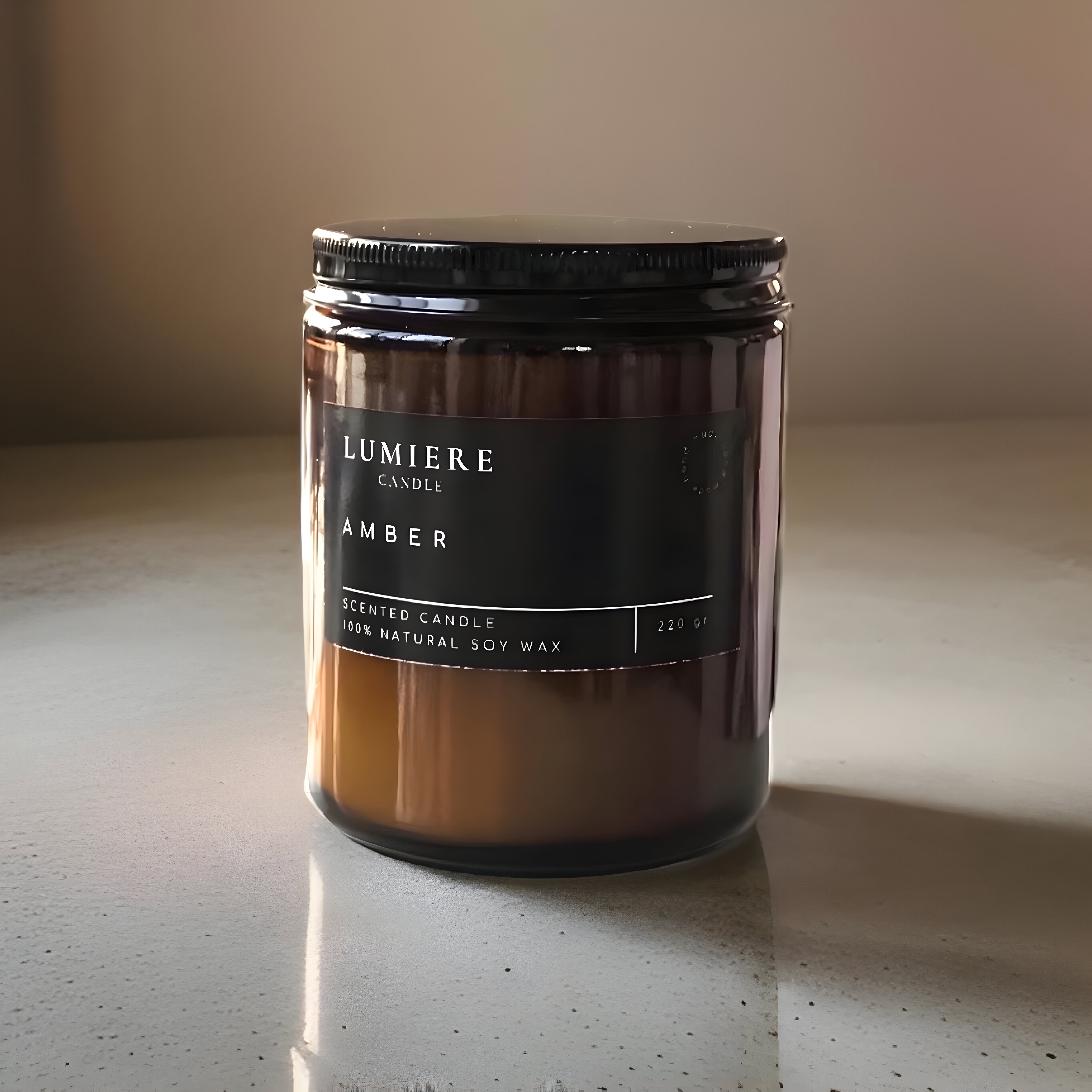 Lumiere Metal Collection Soy Candle/ Amber 200 Gr