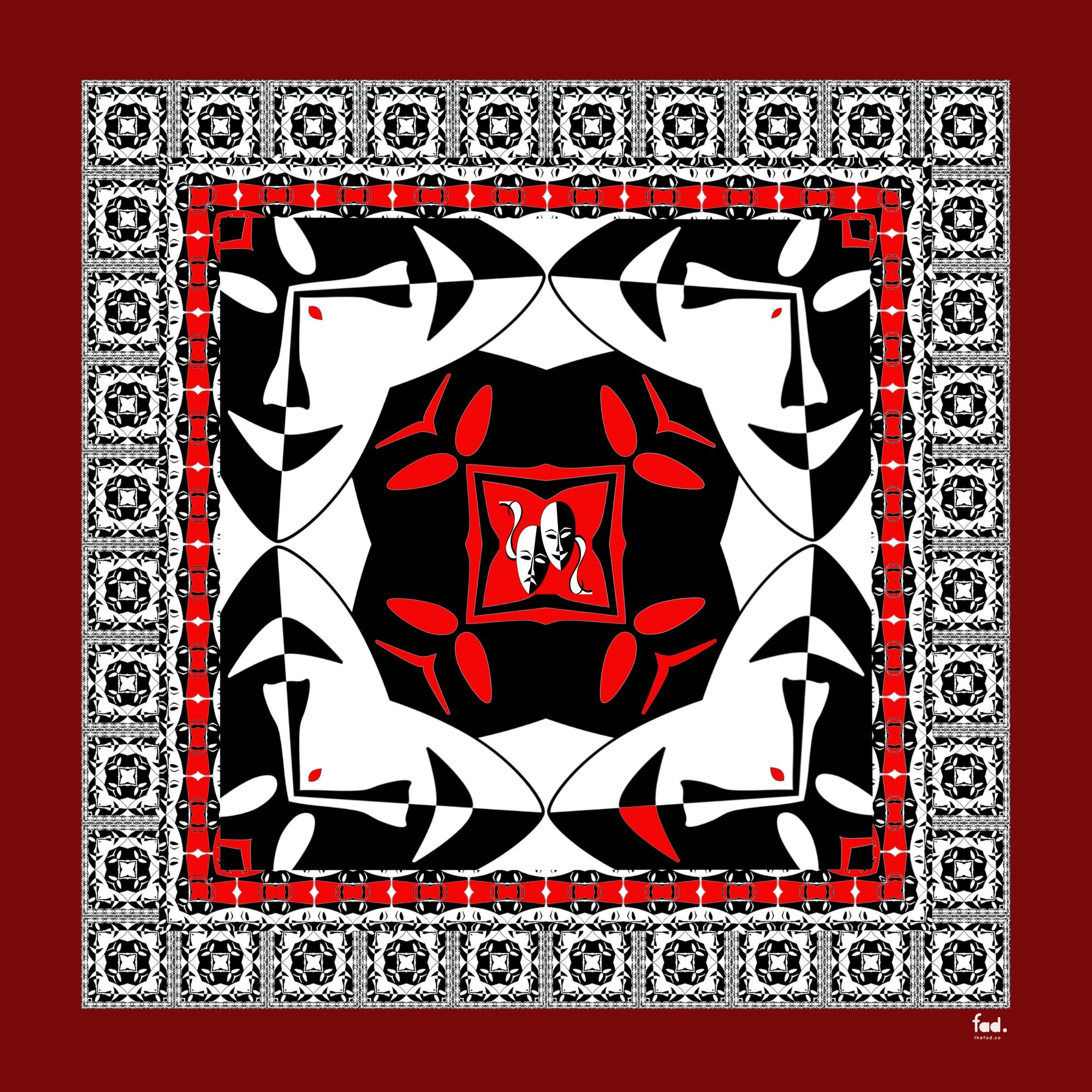 Performing Arts Themed Crepe Silk Bandana Foulard