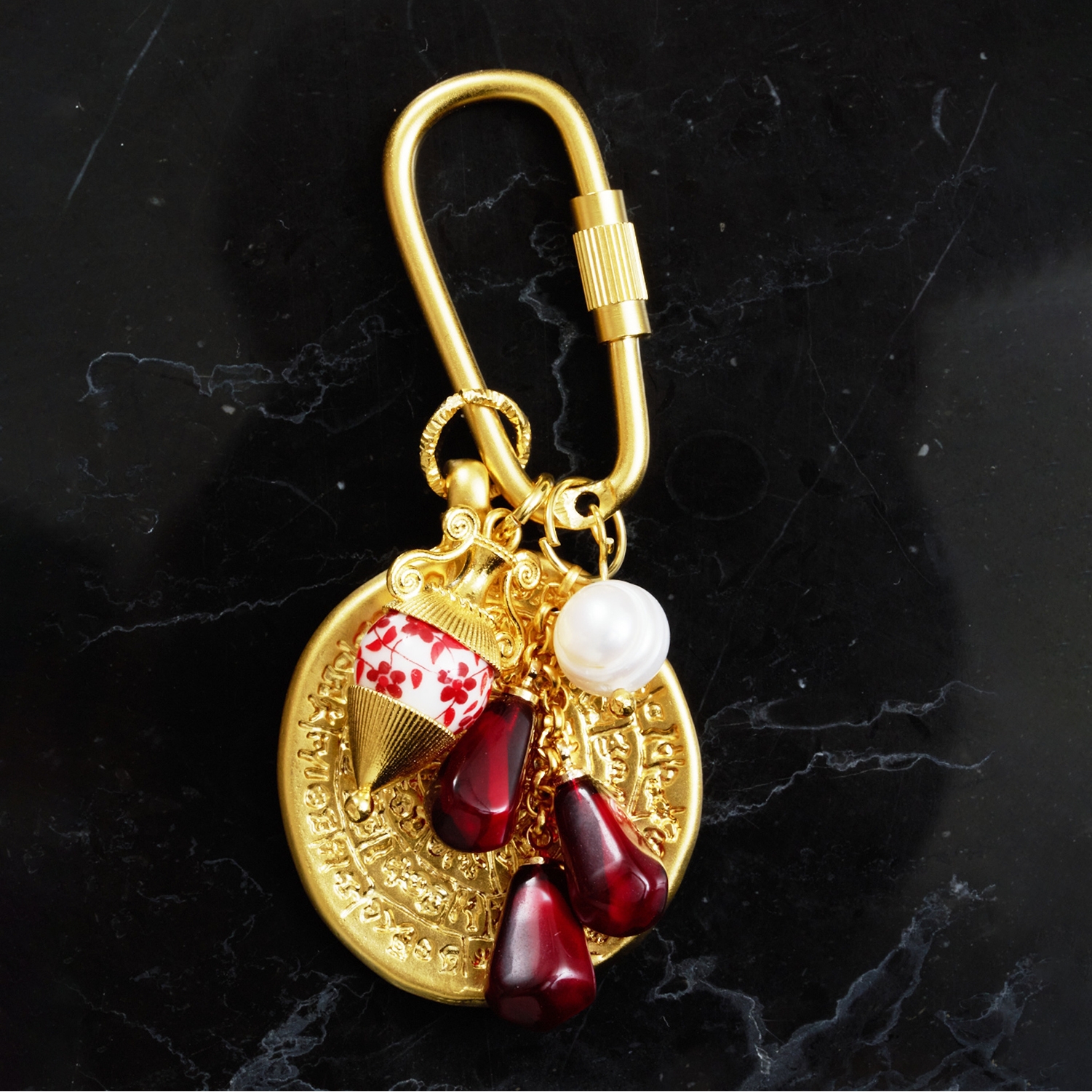 Amphora Charm With Pearl