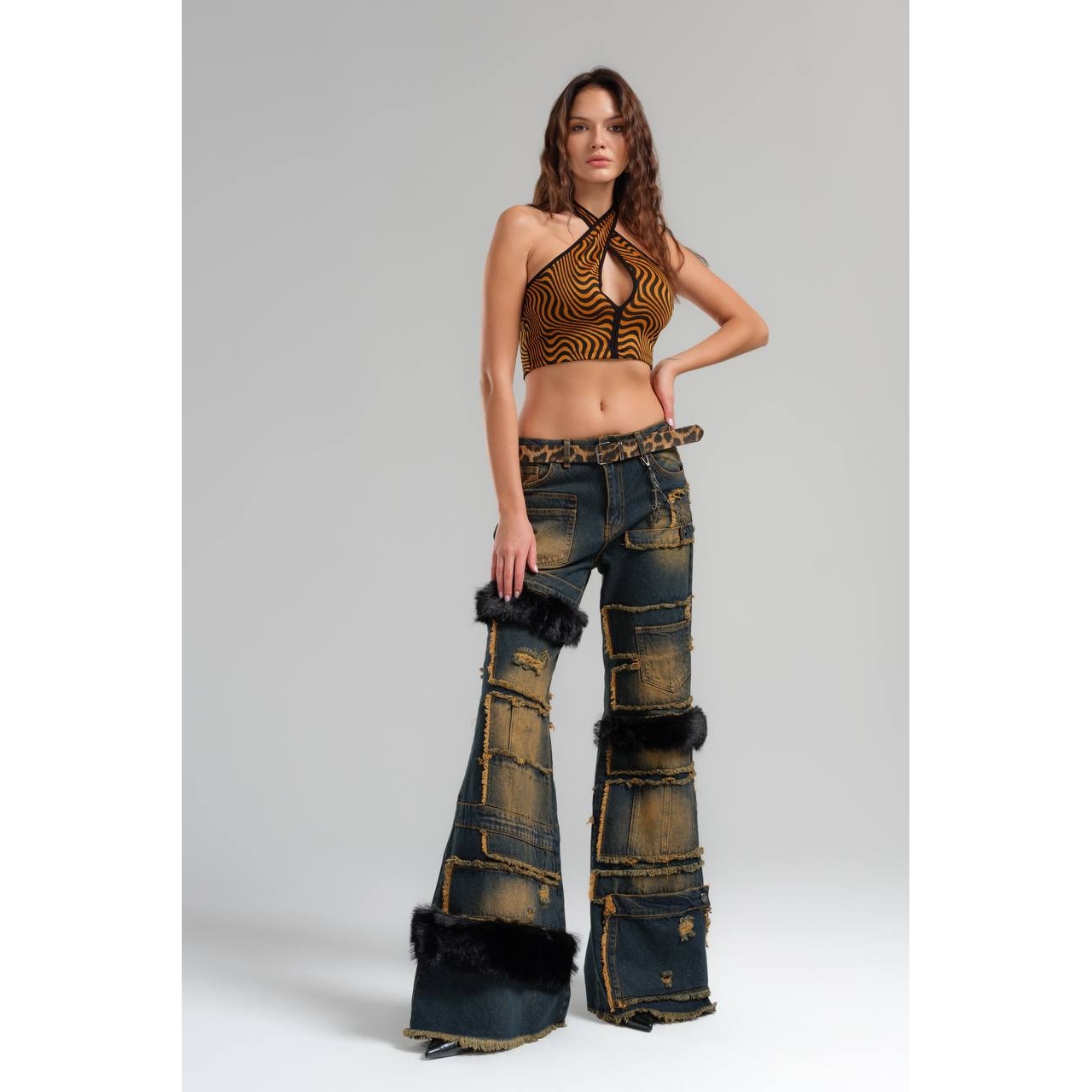 Specially Designed Jeans - Plush Detailed And Wide Leg Jeans