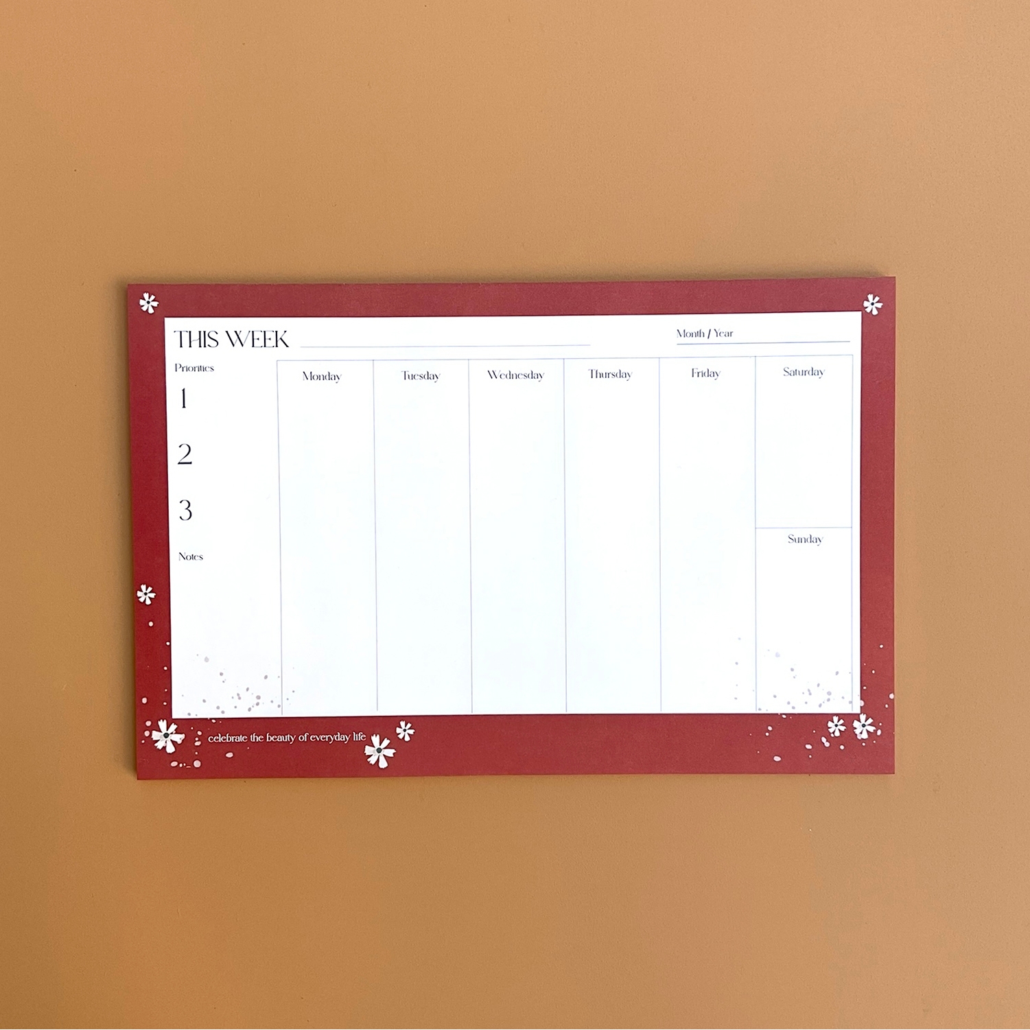 Red Blossom Weekly Planner