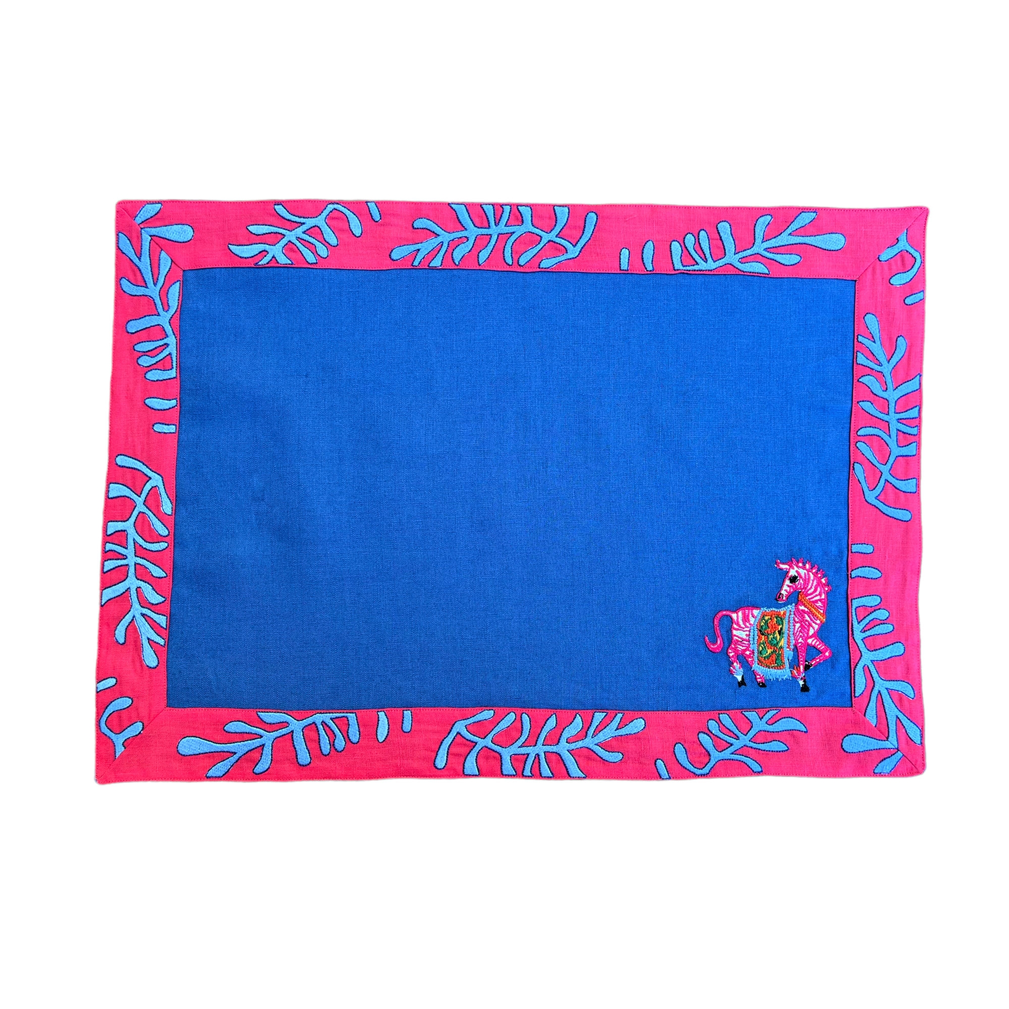 Pink Panther Placemat - Mustard Linen Place Mat - Dining Serving Table - Animal Print Table Mat