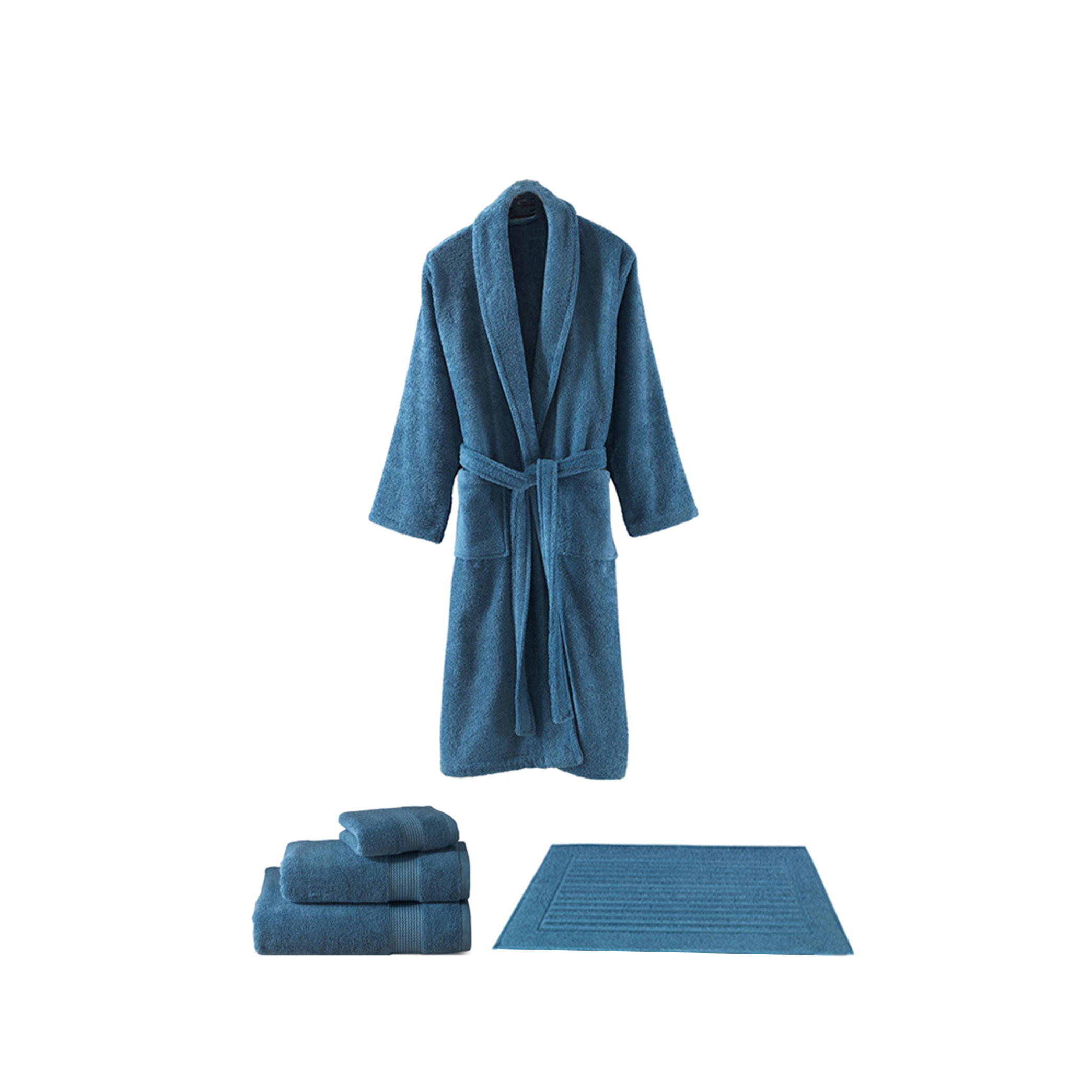 Sicilia 100% Cotton Towel Bathrobe Set 5-piece