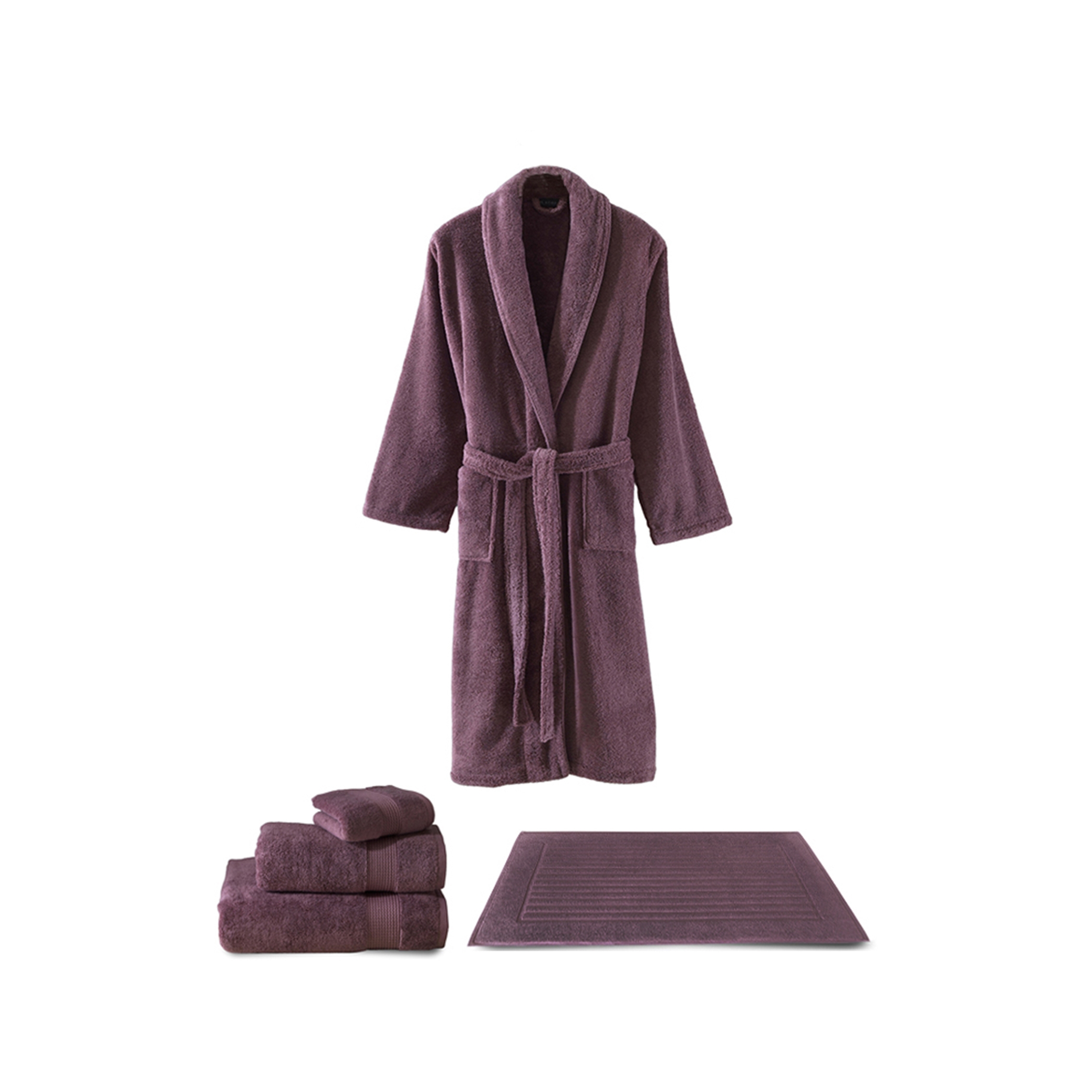 Sicilia 100% Cotton Towel Bathrobe Set 5-piece