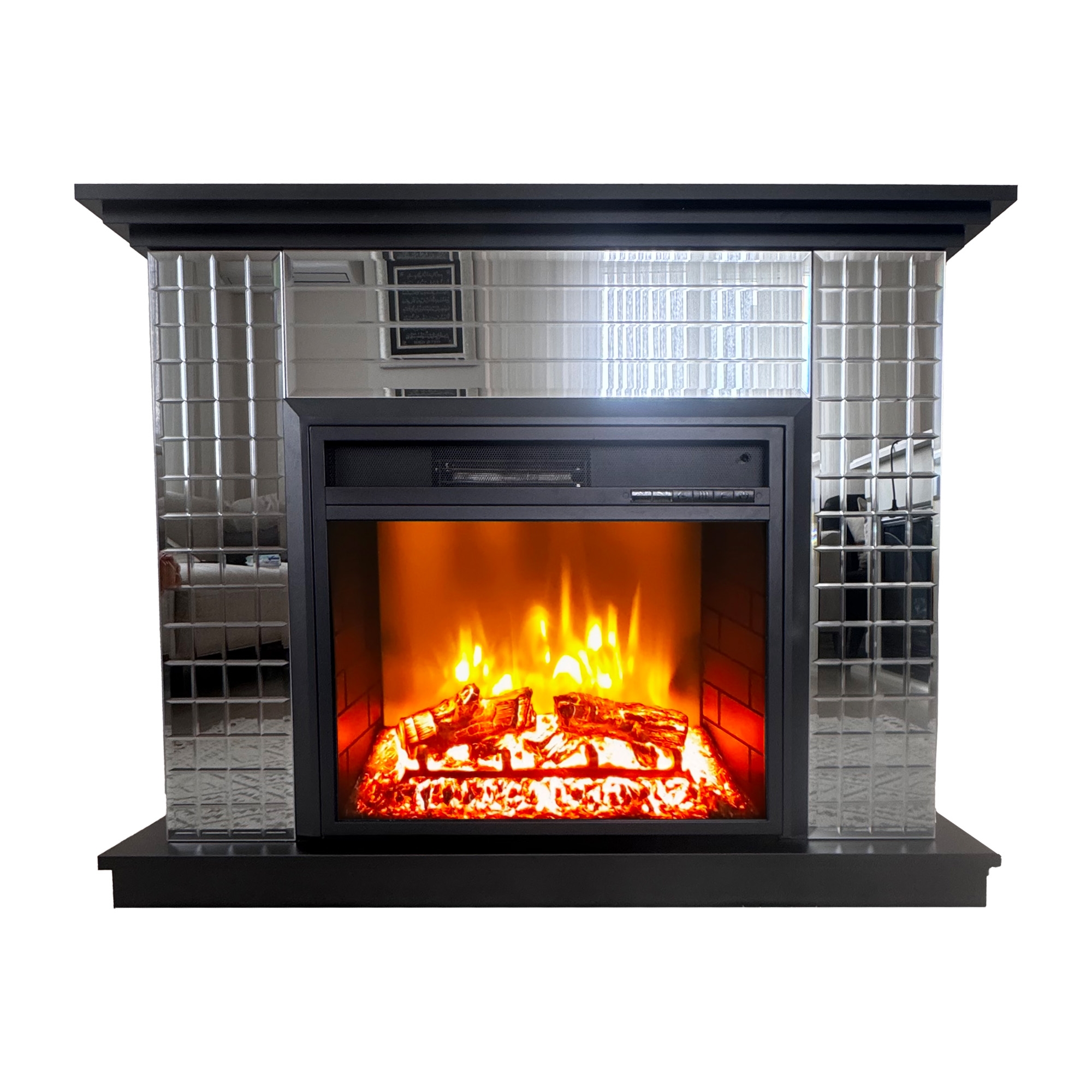 Etna Kristal 1800 Watt Two Stage Electric Fireplace With Heater Fan, Bluetooth & Sound Effects