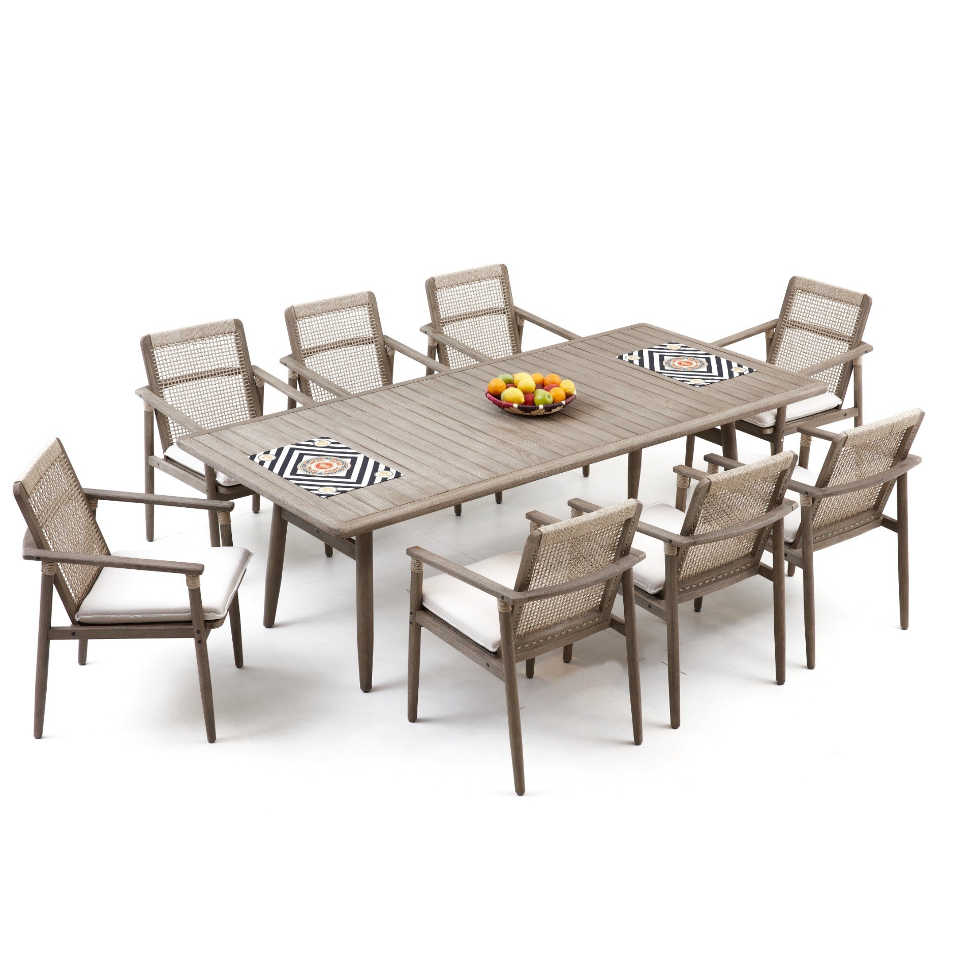 Bastille Wooden Garden Table Set For 8 People