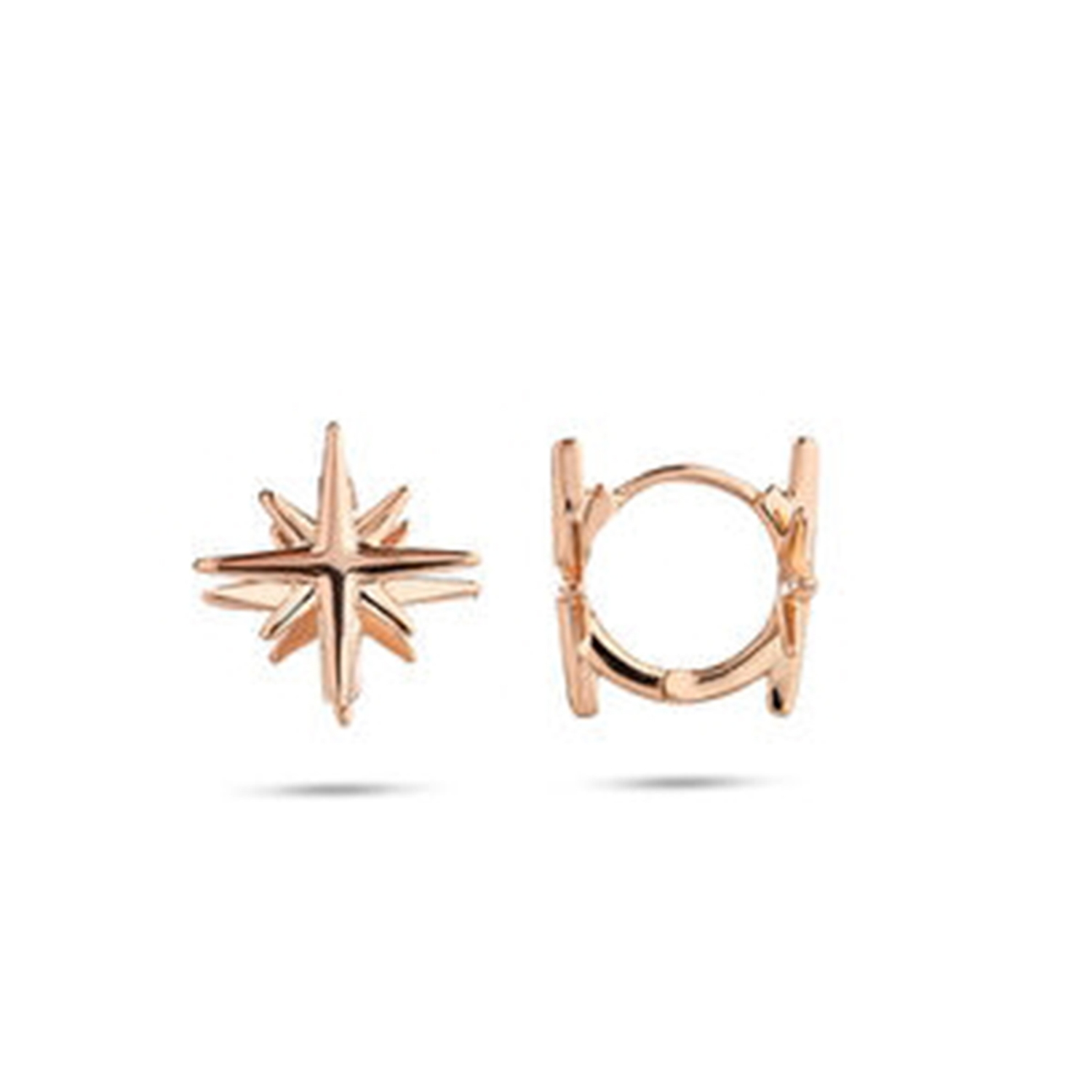 Mini Rosegold Yıldız Zirkon & Altın Kaplama Pirinç Kadın Küpe