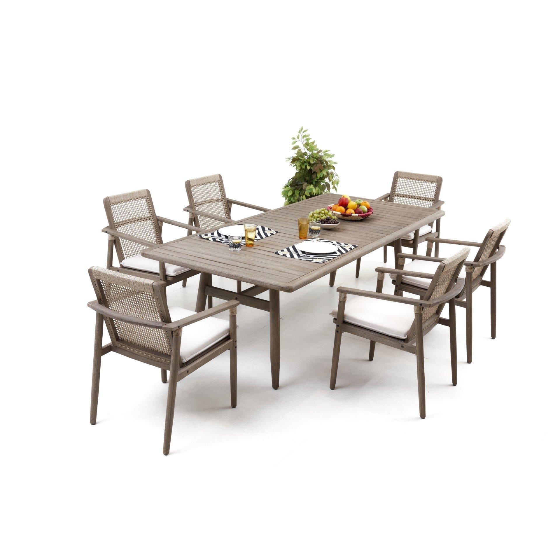 Bastille Wooden Garden Table Set For 6 People