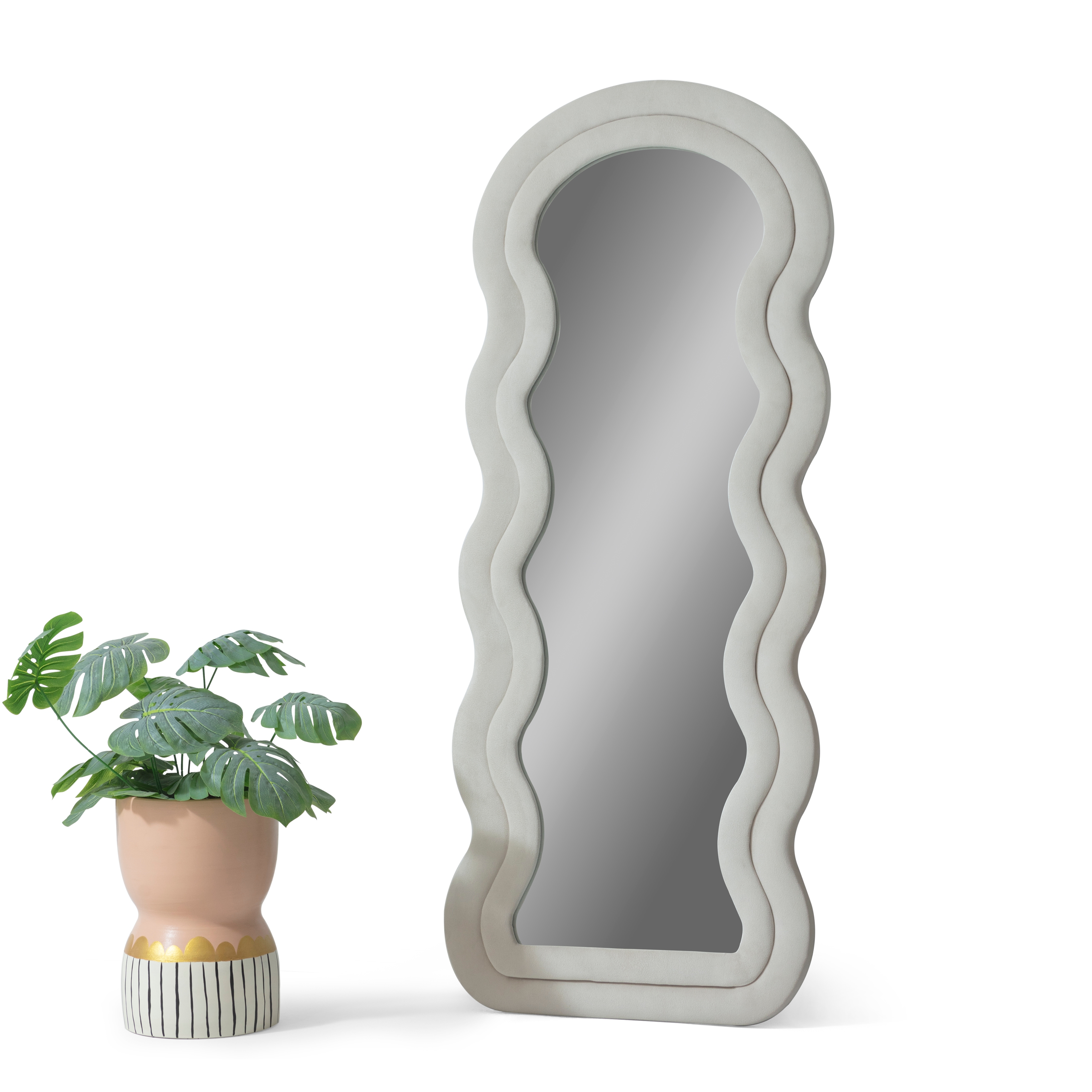 Mia Wavy Framed Full-length Mirror Oval Full-length Mirror 170x65 Cm