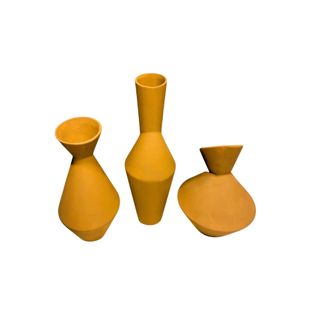 Sole / Decorative Ceramic Triple Vase Set