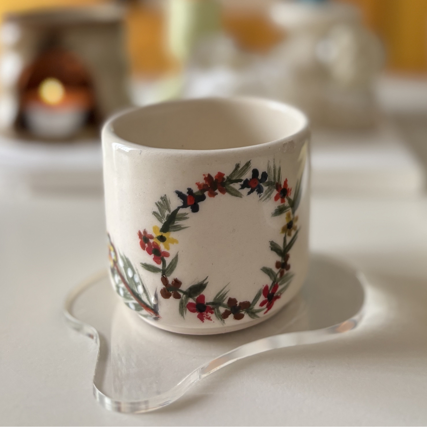 Handmade Flower Design Cup