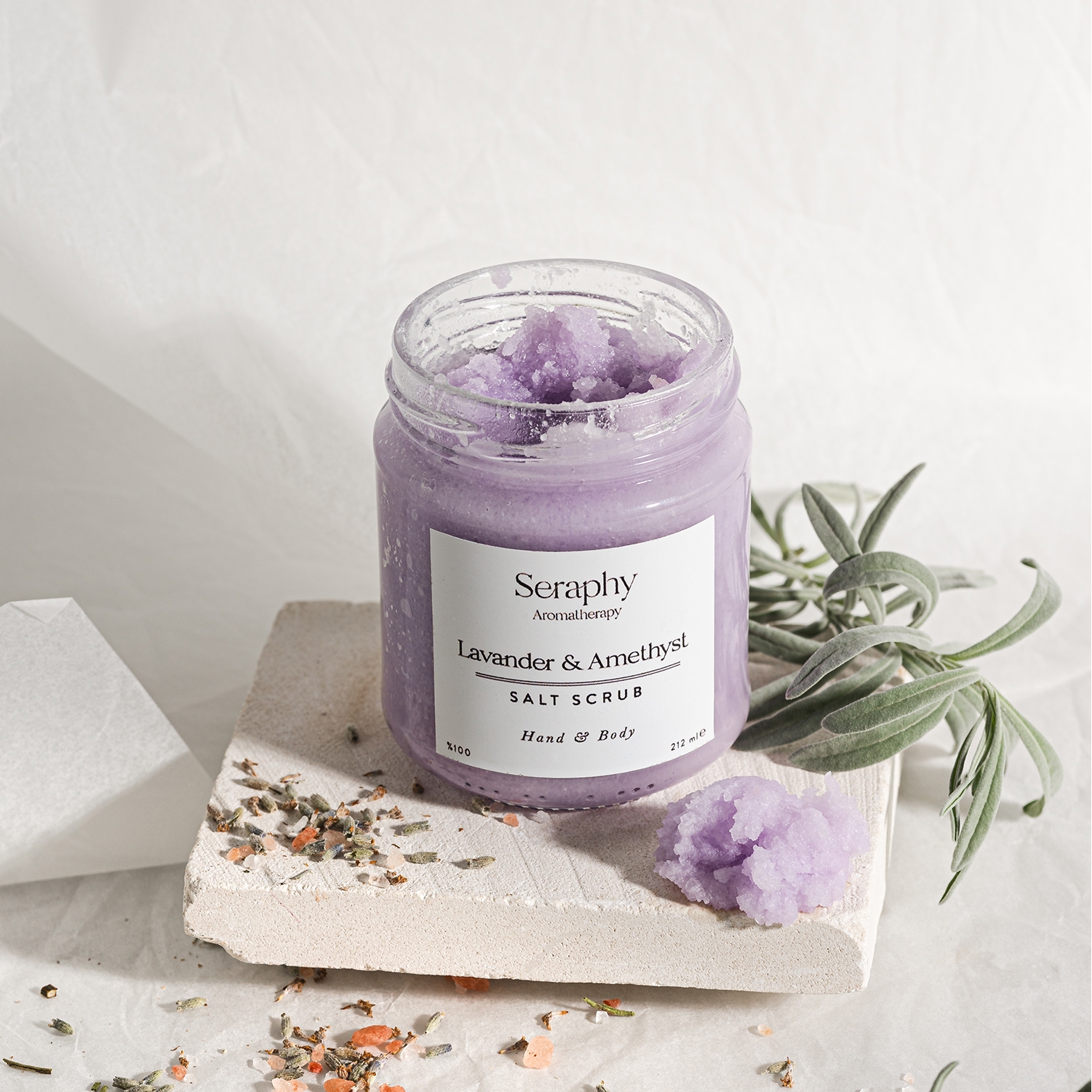 Vücut Peeling Lavander & Amethyst - Nemlendirici - Batık - Çilek Bacak Onarıcı - 212ml - % 100 Pure