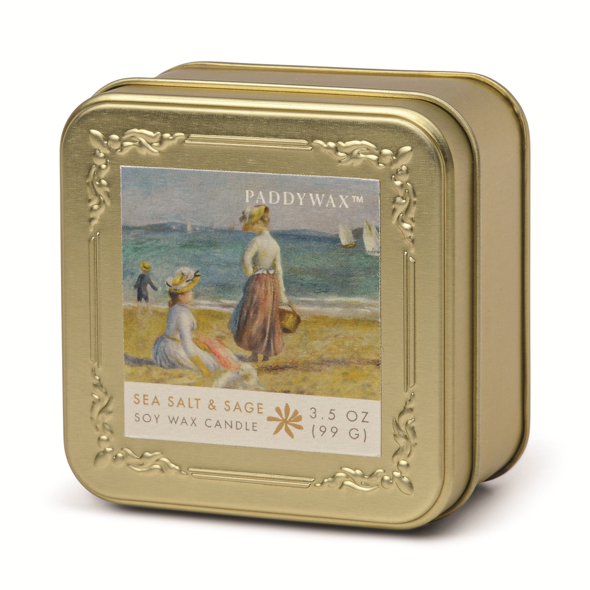 Impressionist Tin Candle Renoir Figures On The Beach