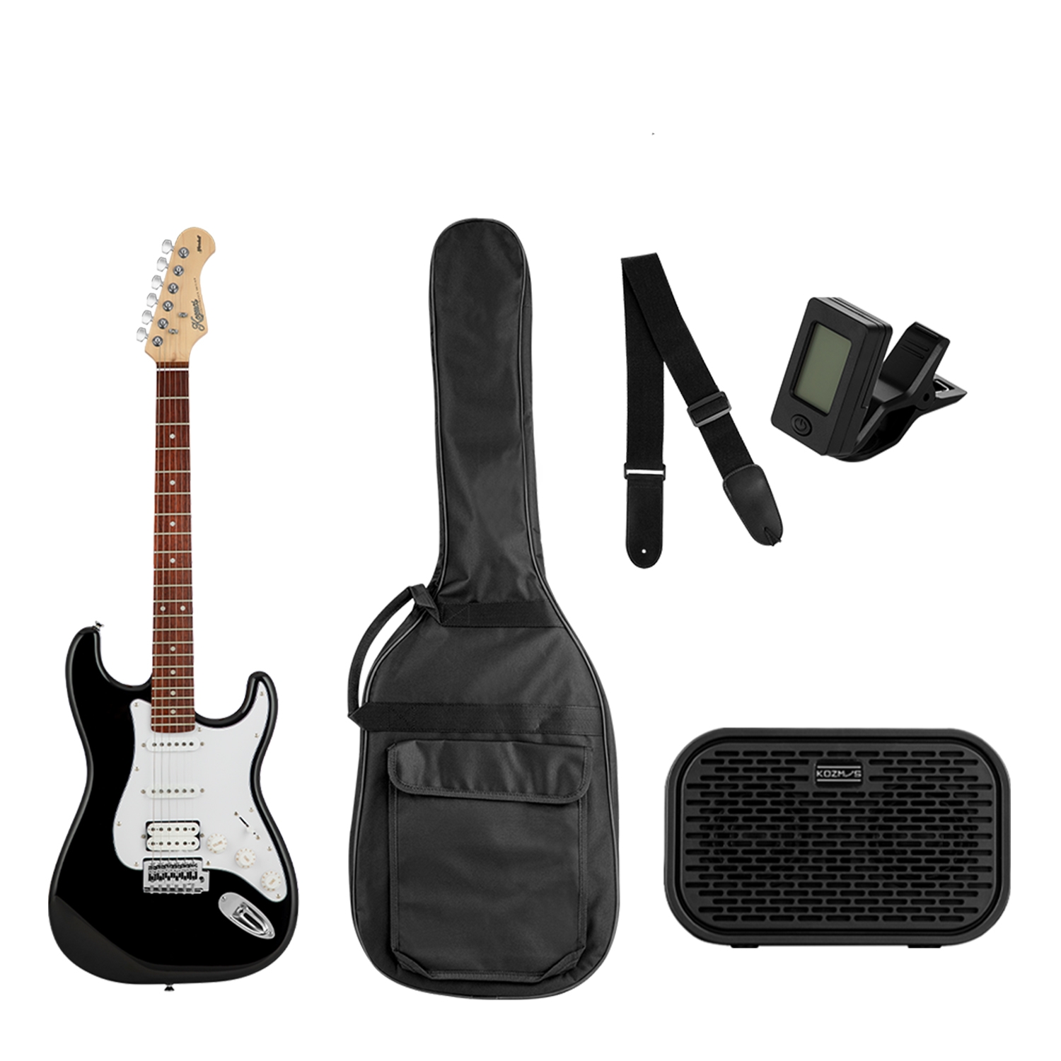 Kgp-stg20hss-bk Siyah Elektro Gitar + Unique-mini-bk 10w Amfi Başlangıç Paketi