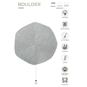 Boulder Hand Knitted Hexagonal Cotton Washable Carpet Rug Balcony Terrace Living Room Hallway Carpet Wicker Carpet 69593 - 3