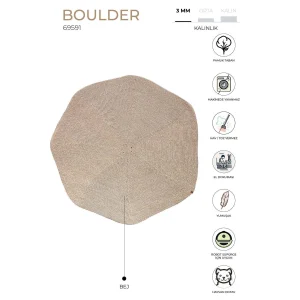 Boulder Hand Knitted Hexagonal Washable Carpet Rug Balcony Terrace Living Room Hallway Carpet Cotton Straw Carpet 69591 - 3