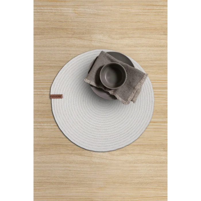 Cesta Amerikan Servis El Yapımı Pamuklu Jüt Örme Dekoratif Düz Supla 37x37cm 9680 - 2