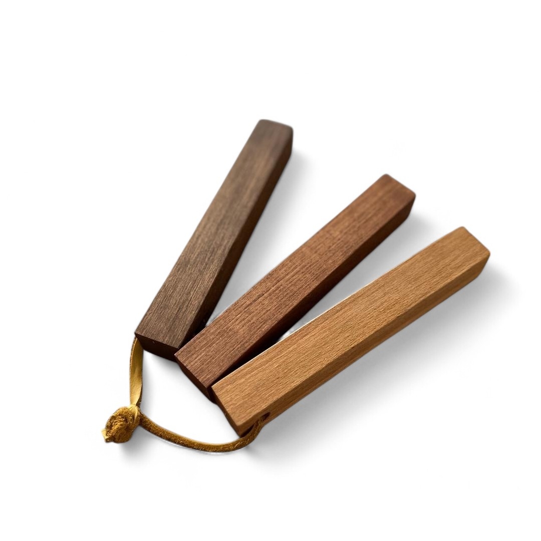 Regla Handmade Wooden Trivet With Leather Detail