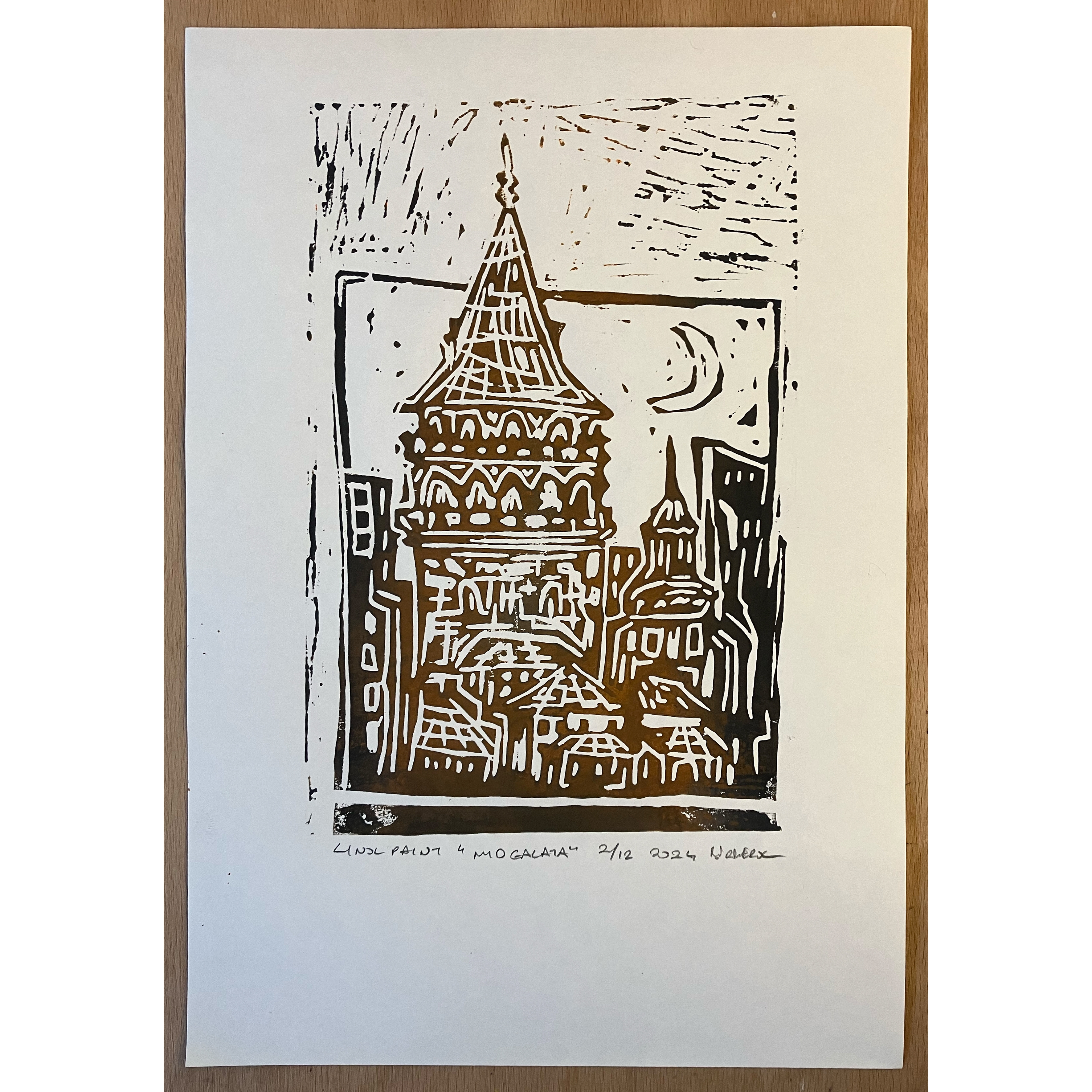 Mid Galata Linoleum Print Series