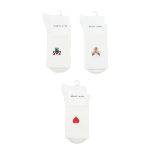 3-pair Christmas Heart Patterned Socks