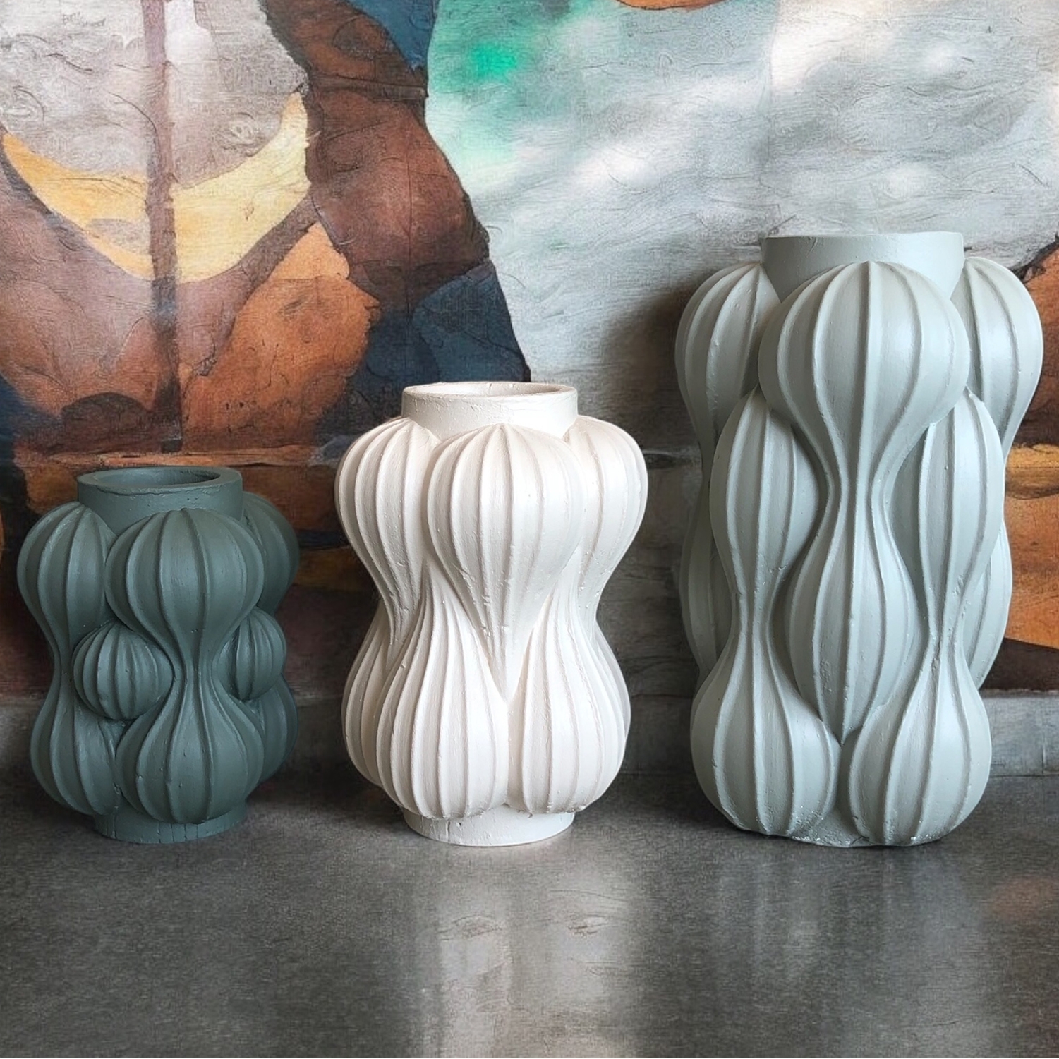 Curve Three Pcs Vase Set