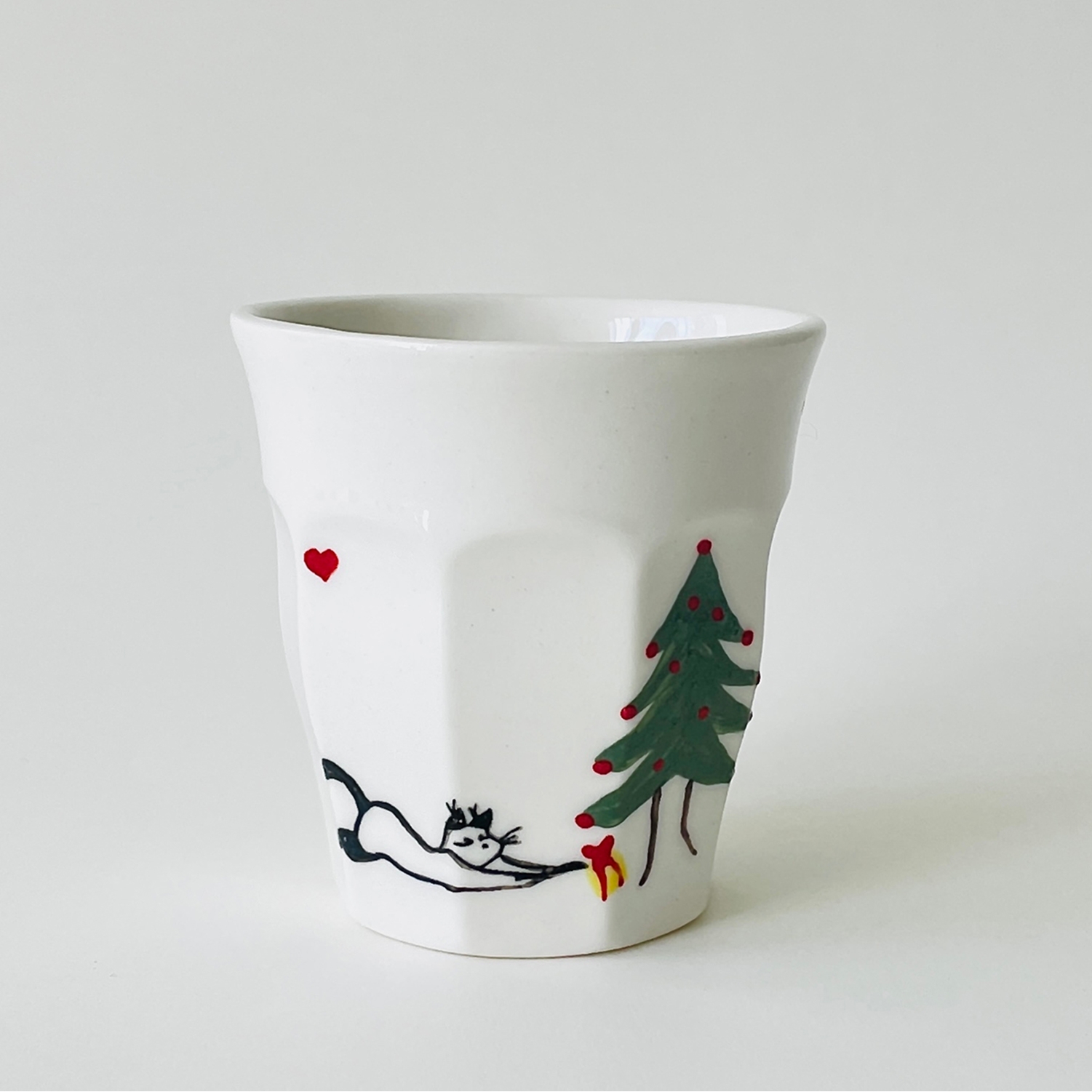 Handmade Cat Espresso Glass - Christmas