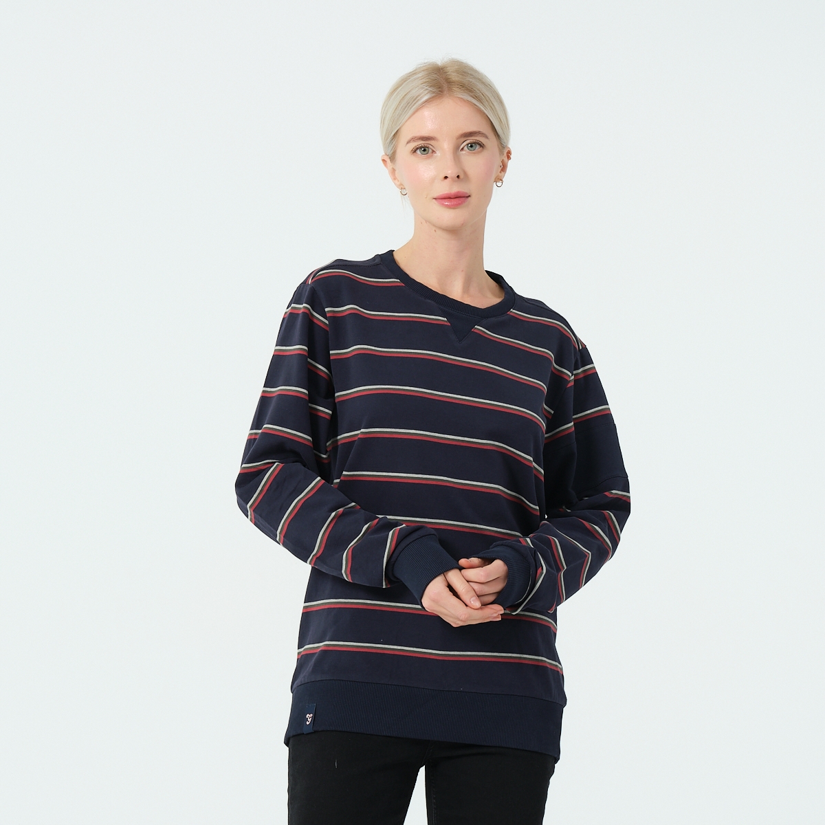 Çizgili Crewneck Sweatshirt